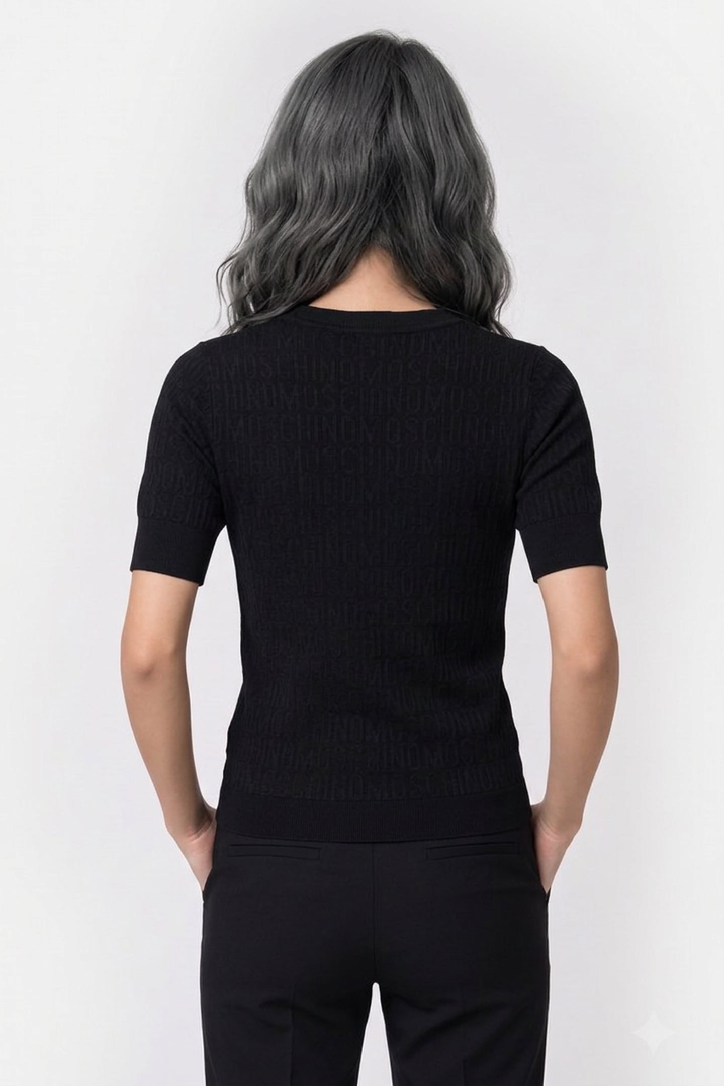 ALLOVER LOGO WOOL TOP BLACK 2