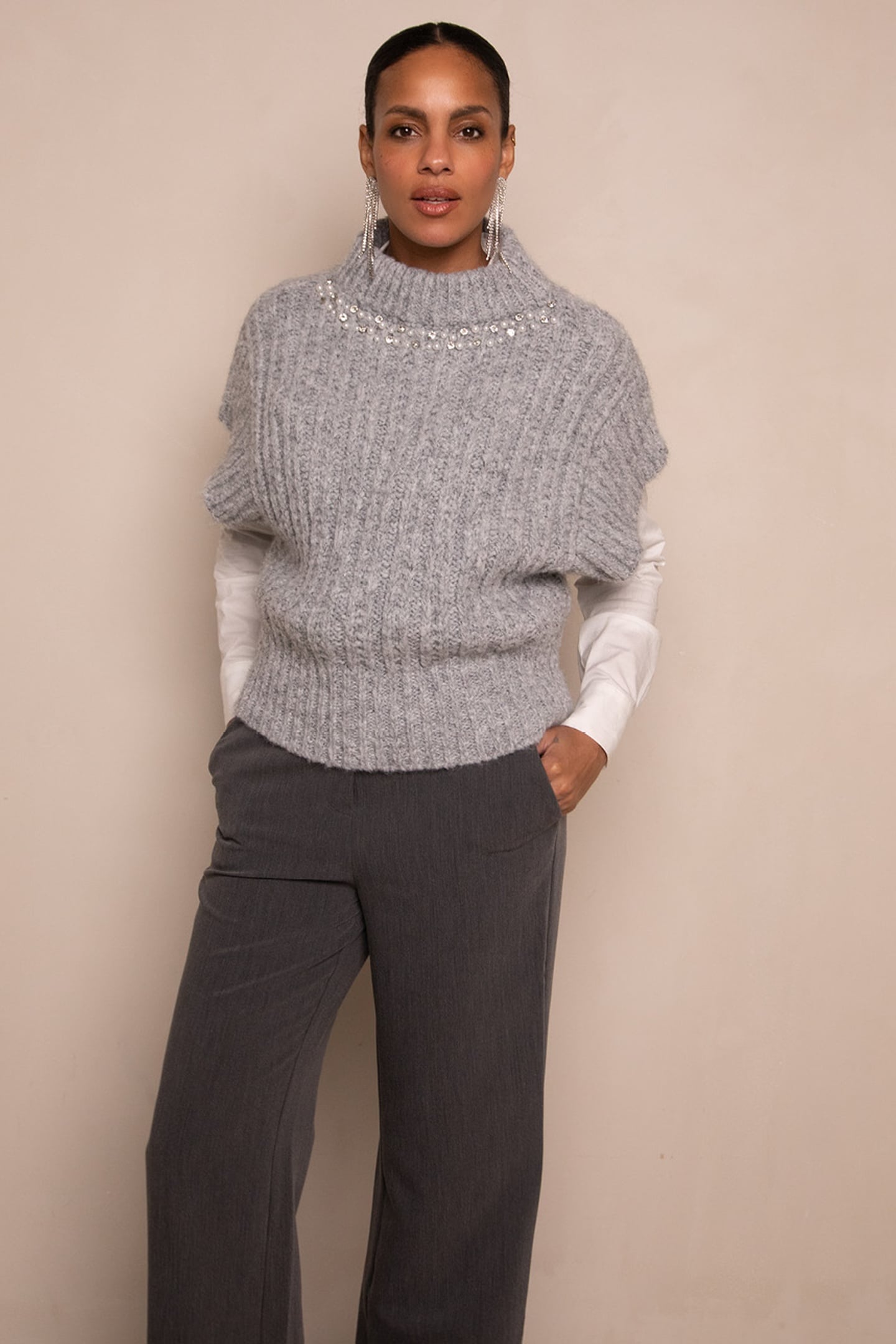 KALISTA PULLOVER GREY MELANGE 1