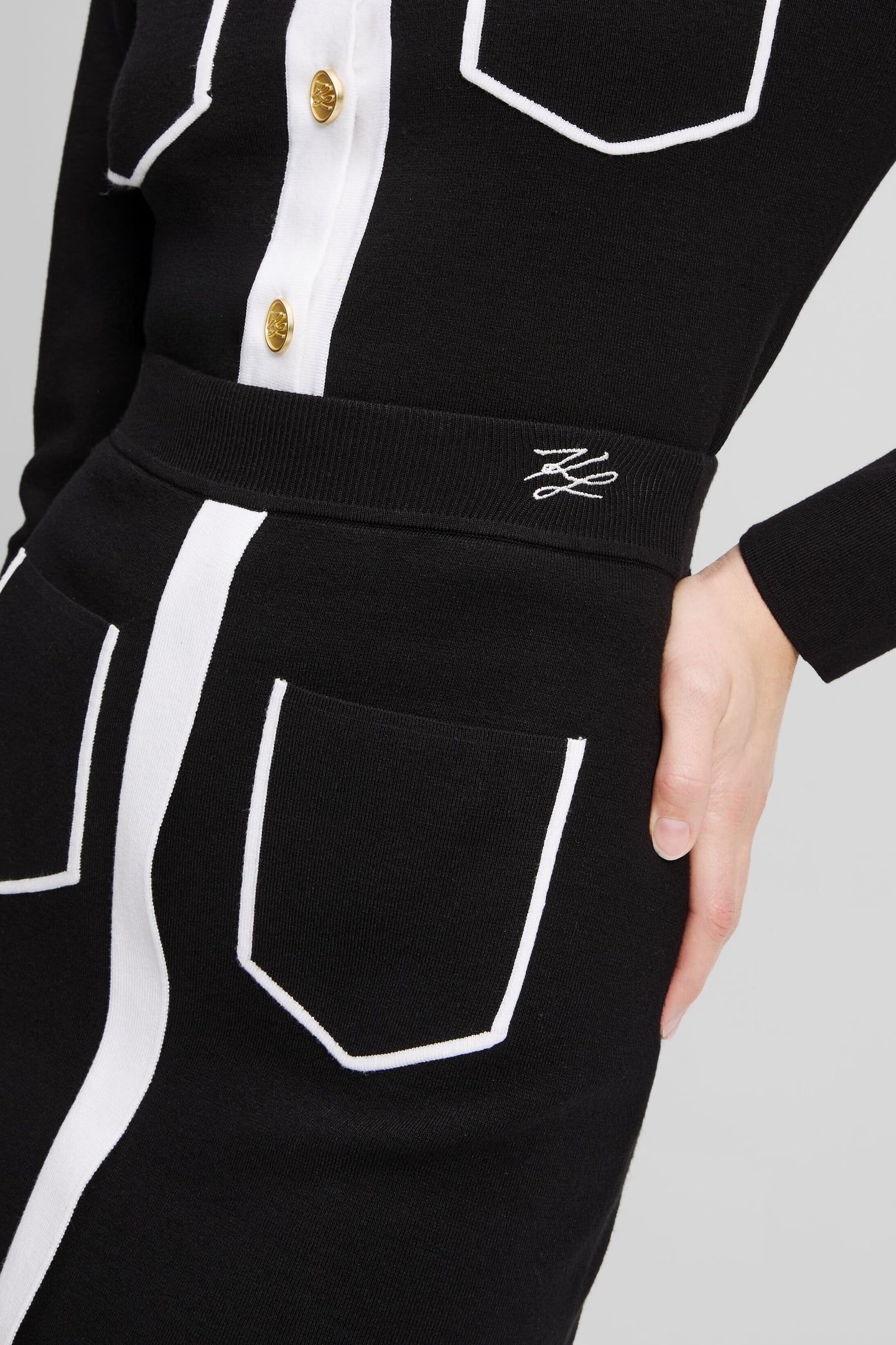 BW KNIT SKIRT WHITE/BLACK 6
