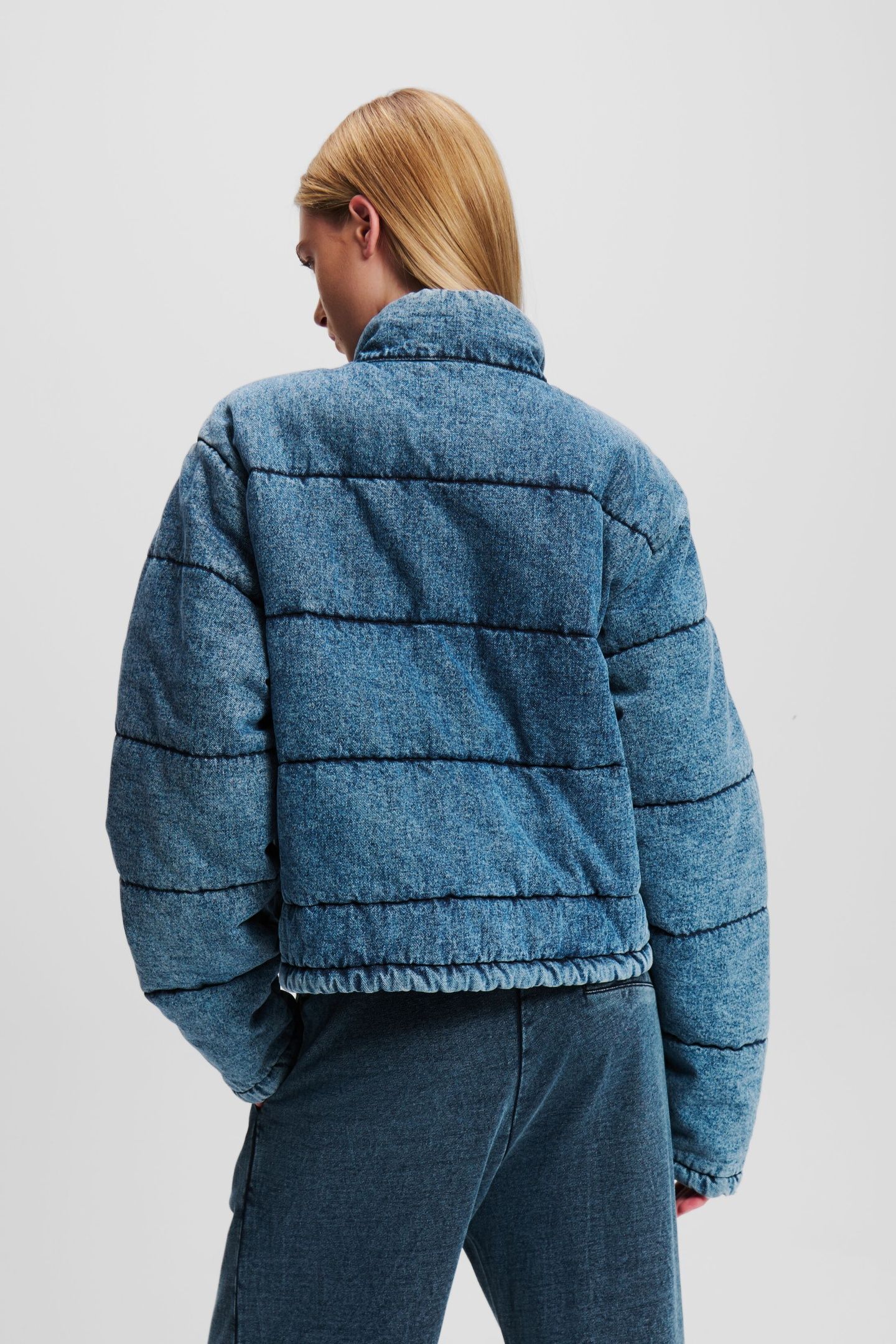 KLJ DENIM PUFFER ACID WASHED BLUE 3