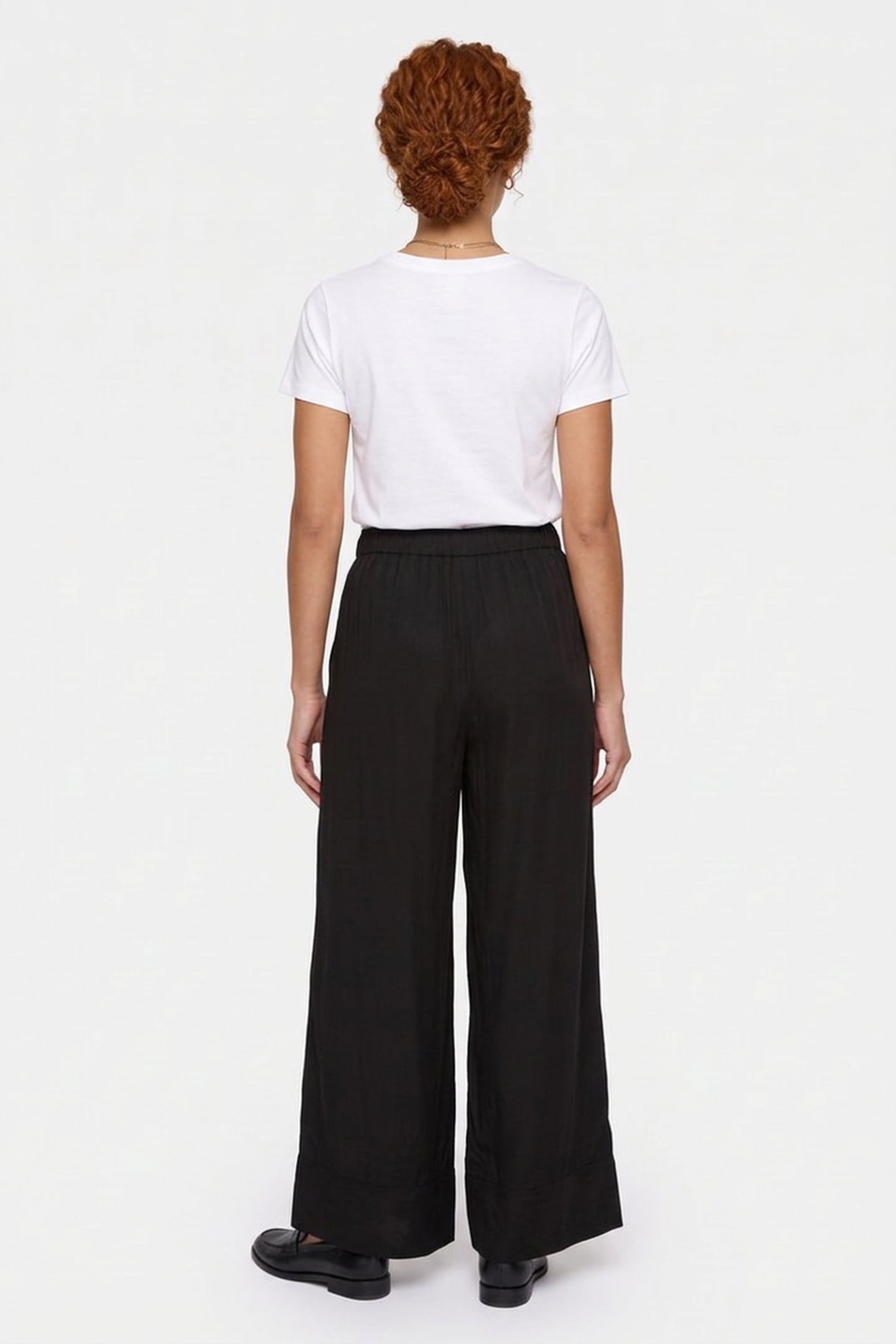 EMILY ELASTIC SATIN TROUSERS BLACK 2