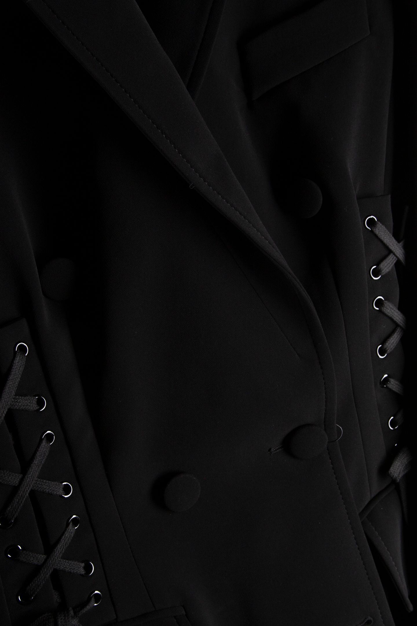 BONDAGE LACING CRÊPE JACKET BLACK 4