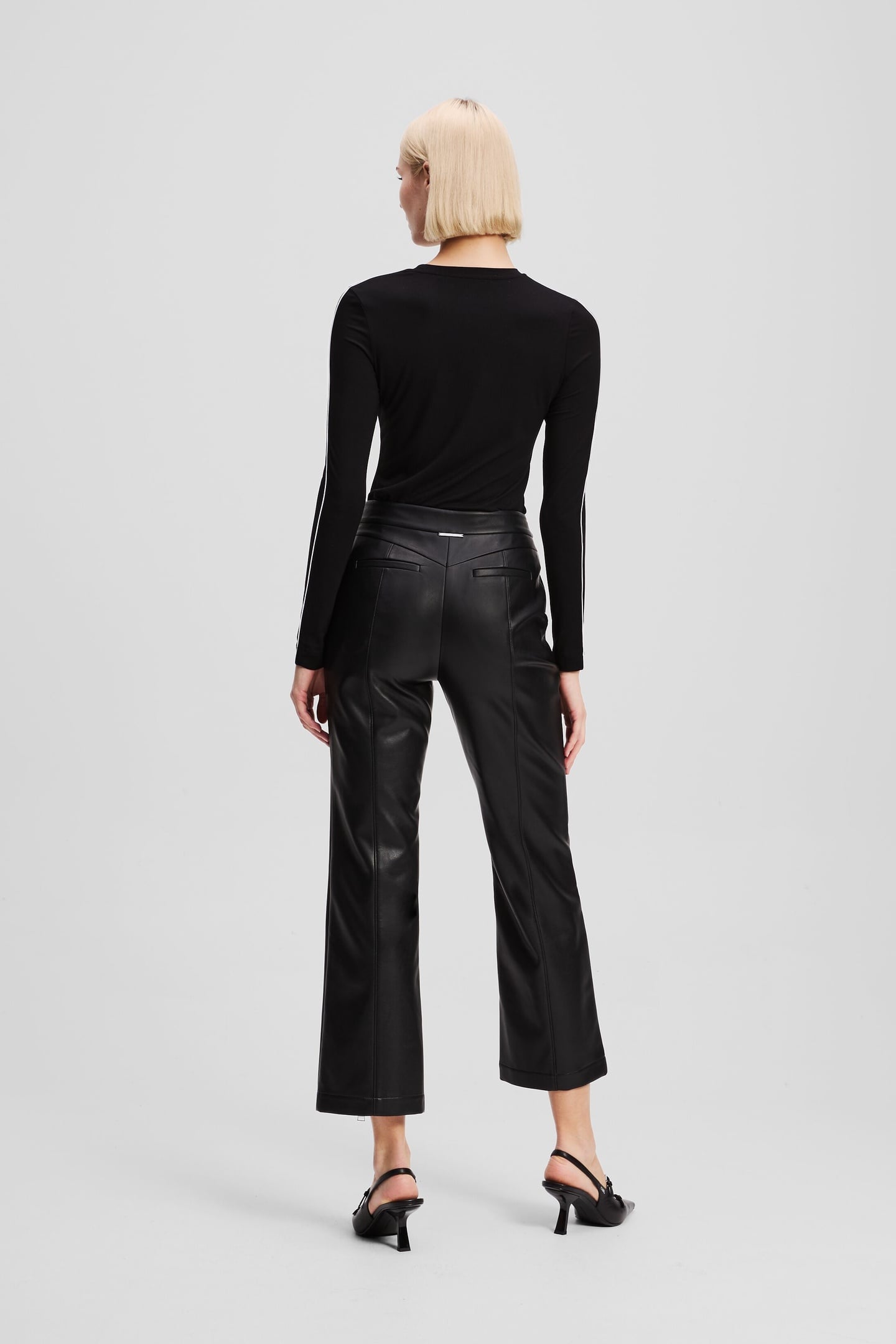 FAUX LEATHER ZIP PANTS BLACK 3