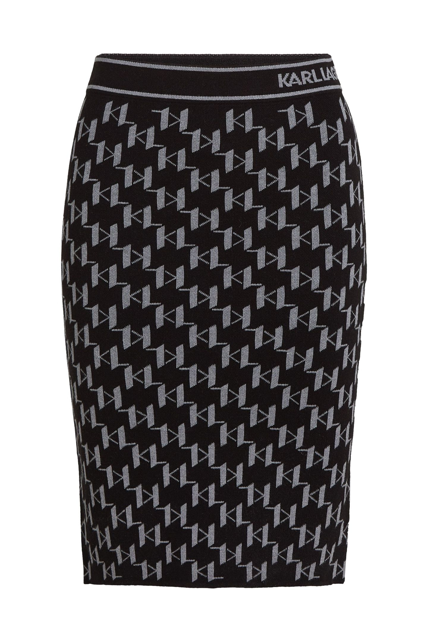 KL MONOGRAM KNIT SKIRT GREY MELANGE MONOGRAM 3