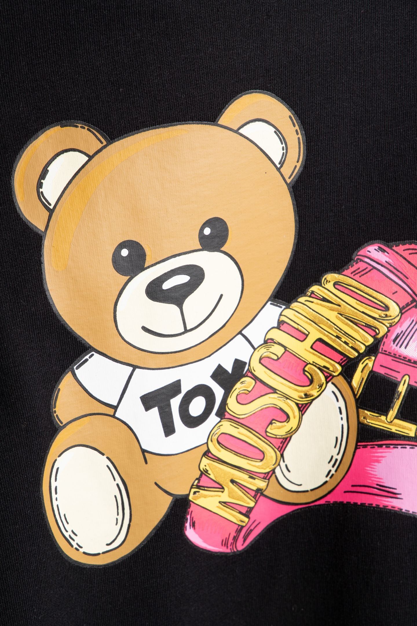 GIRL'S MOSCHINO TEDDY BEAR FLEECE DRESS BLACK 4