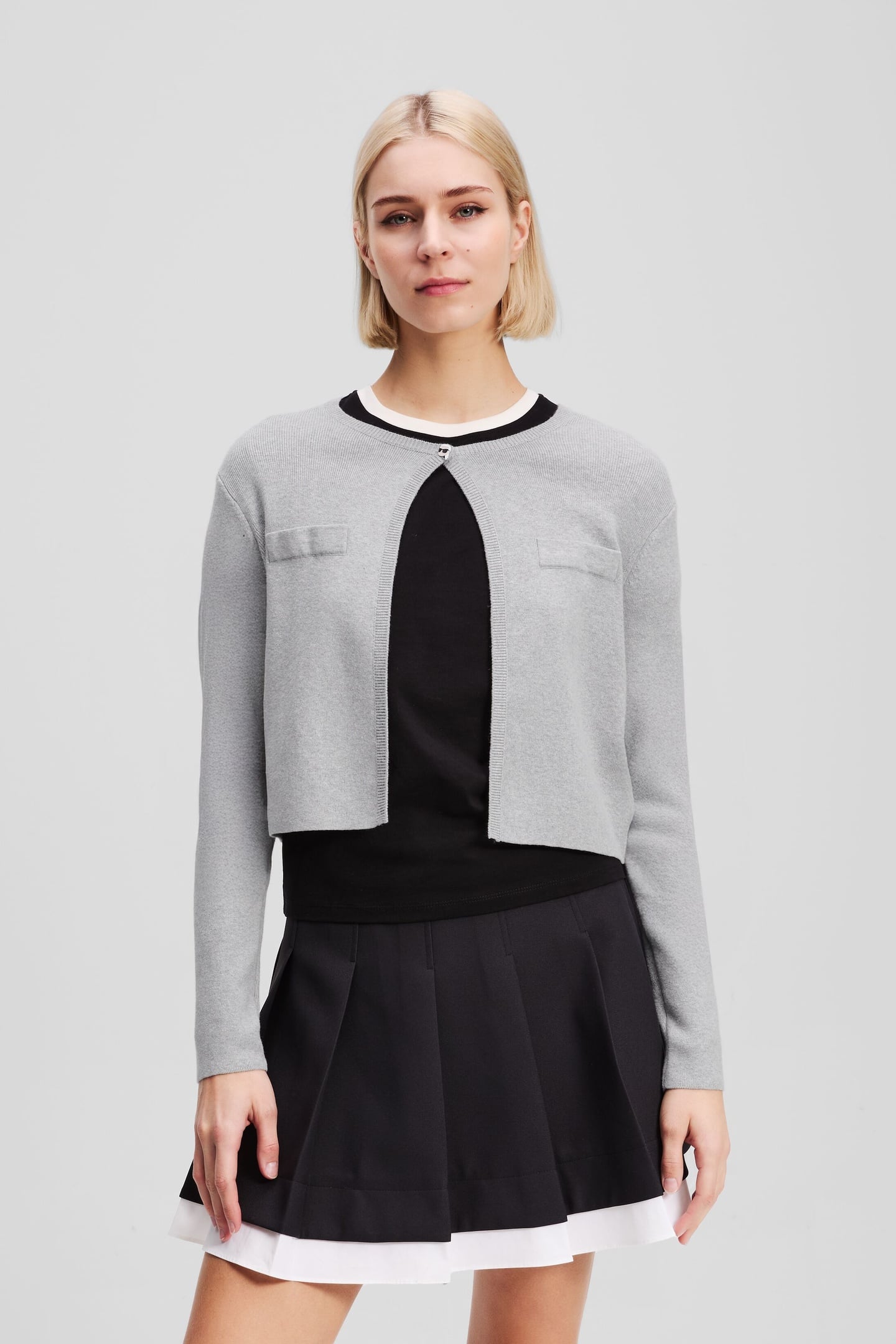 IKON CARDIGAN LIGHT GREY MELANGE 3