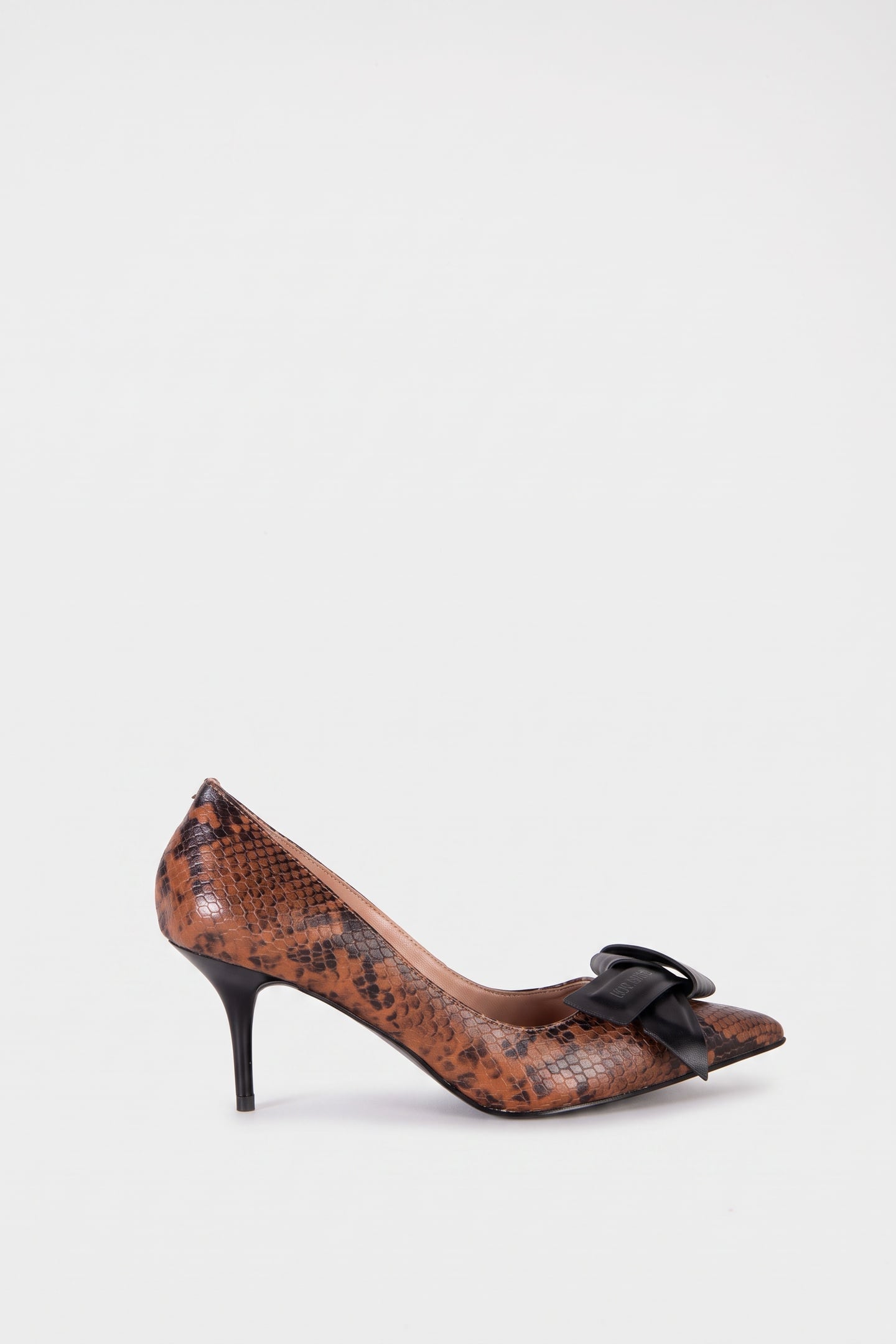 PYTHON PRINT CALFSKIN PUMPS BROWN 1