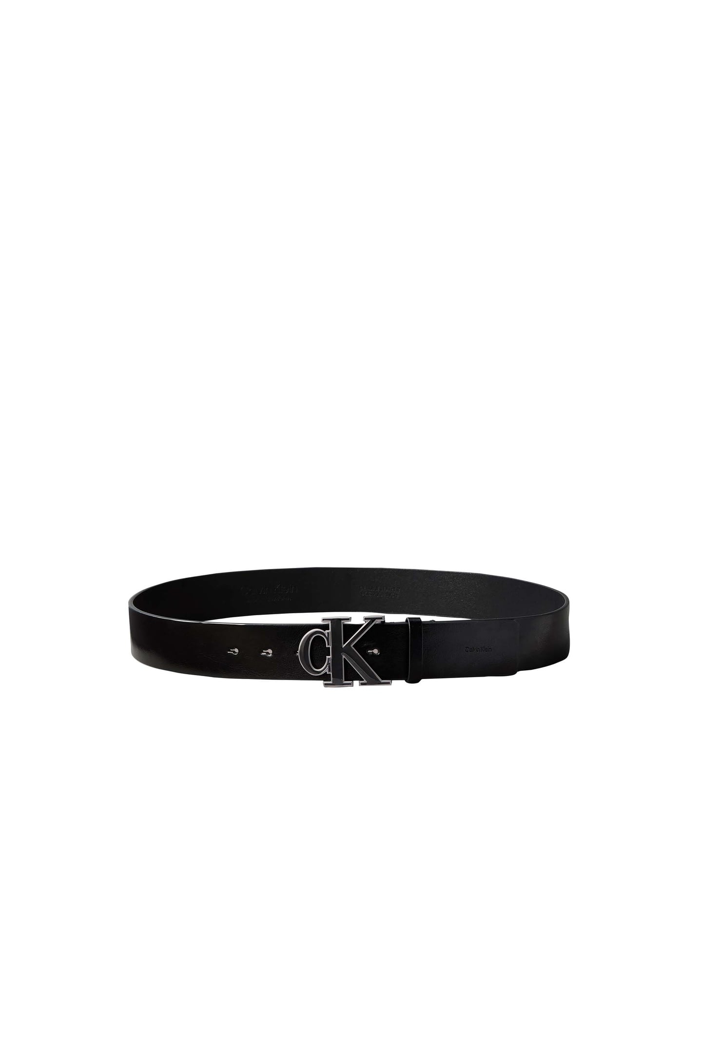 CK ENAMEL BUCKLE 40M BELT BLACK/BLACK ENAMEL MATTE GUNMETAL 2
