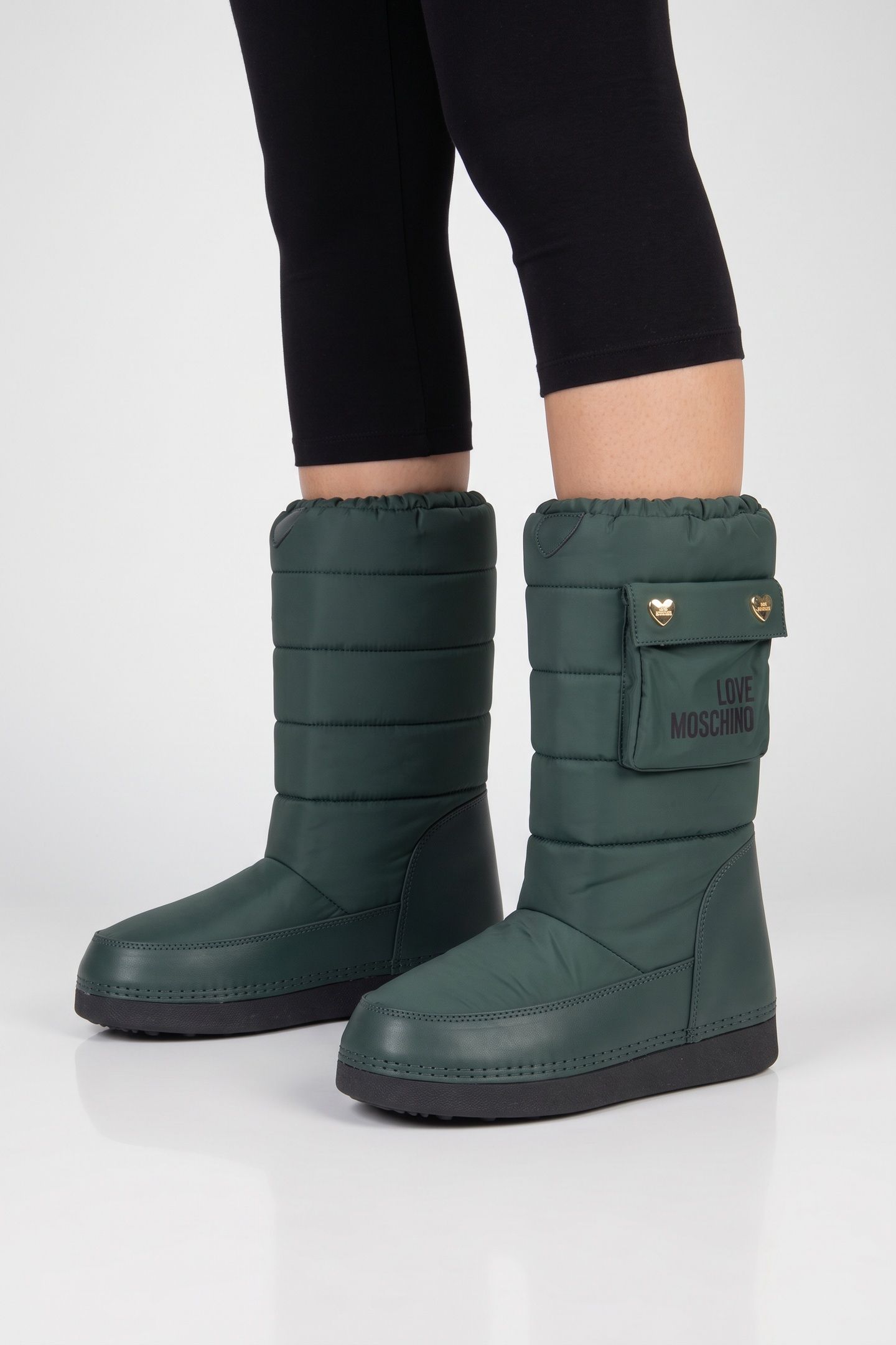SNOW BOOTS IN QUILTED FABRIC GREEN 2