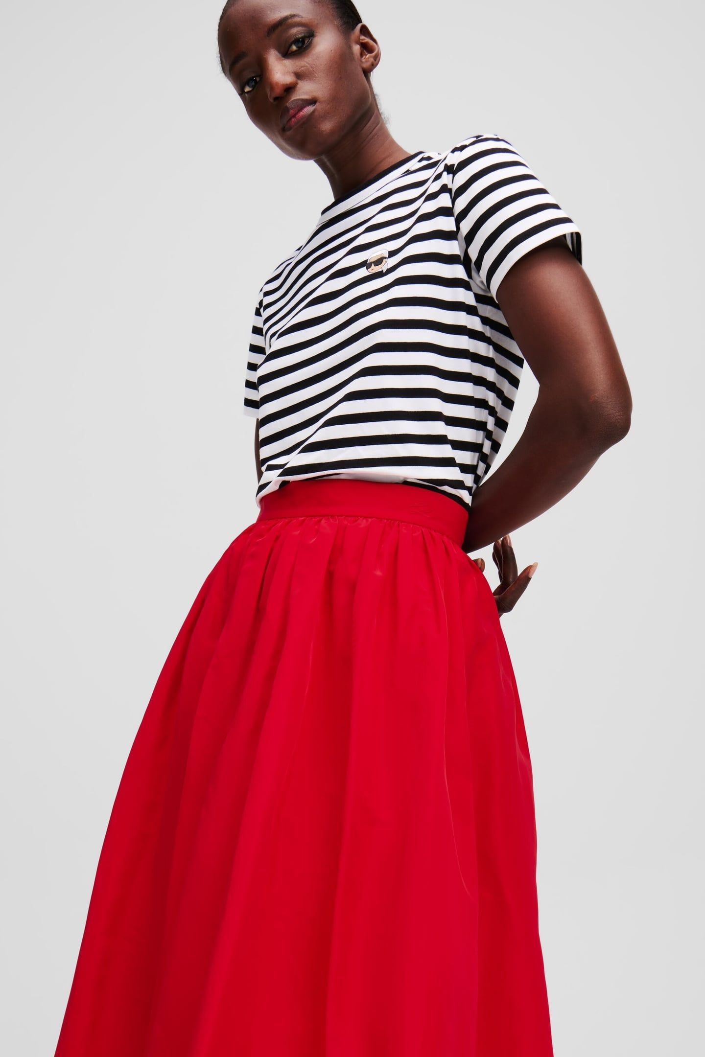 VOLUMINOUS SKIRT RACING RED 6