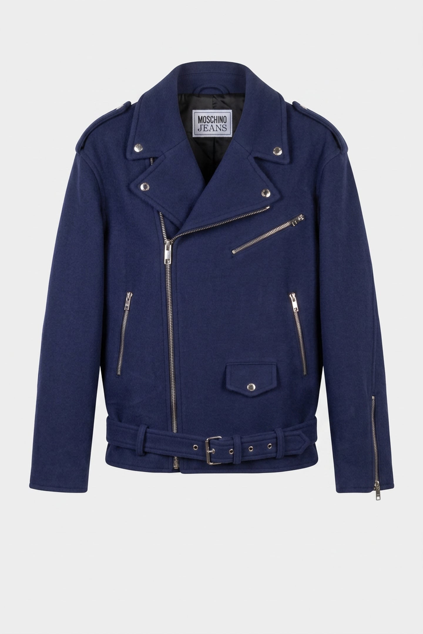 MAXI BIKER IN WOOL-BLEND CLOTH BLUE 3