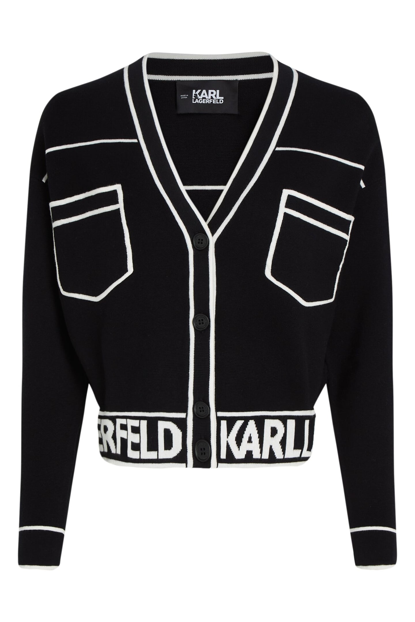 SHORT LOGO CARDIGAN BLACK 4