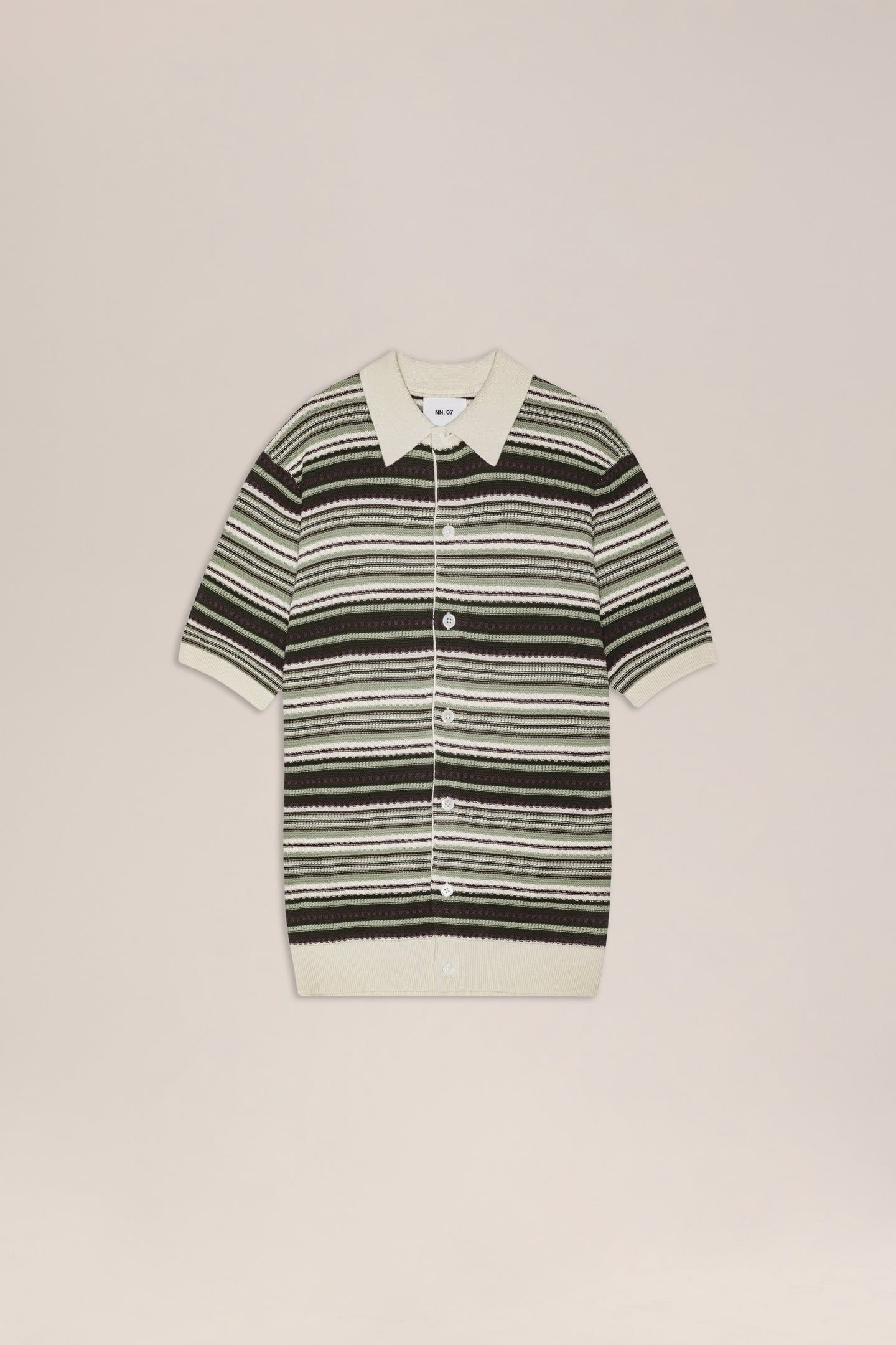 NOLAN POLO CARDIGAN 6686 GREEN STRIPE 4