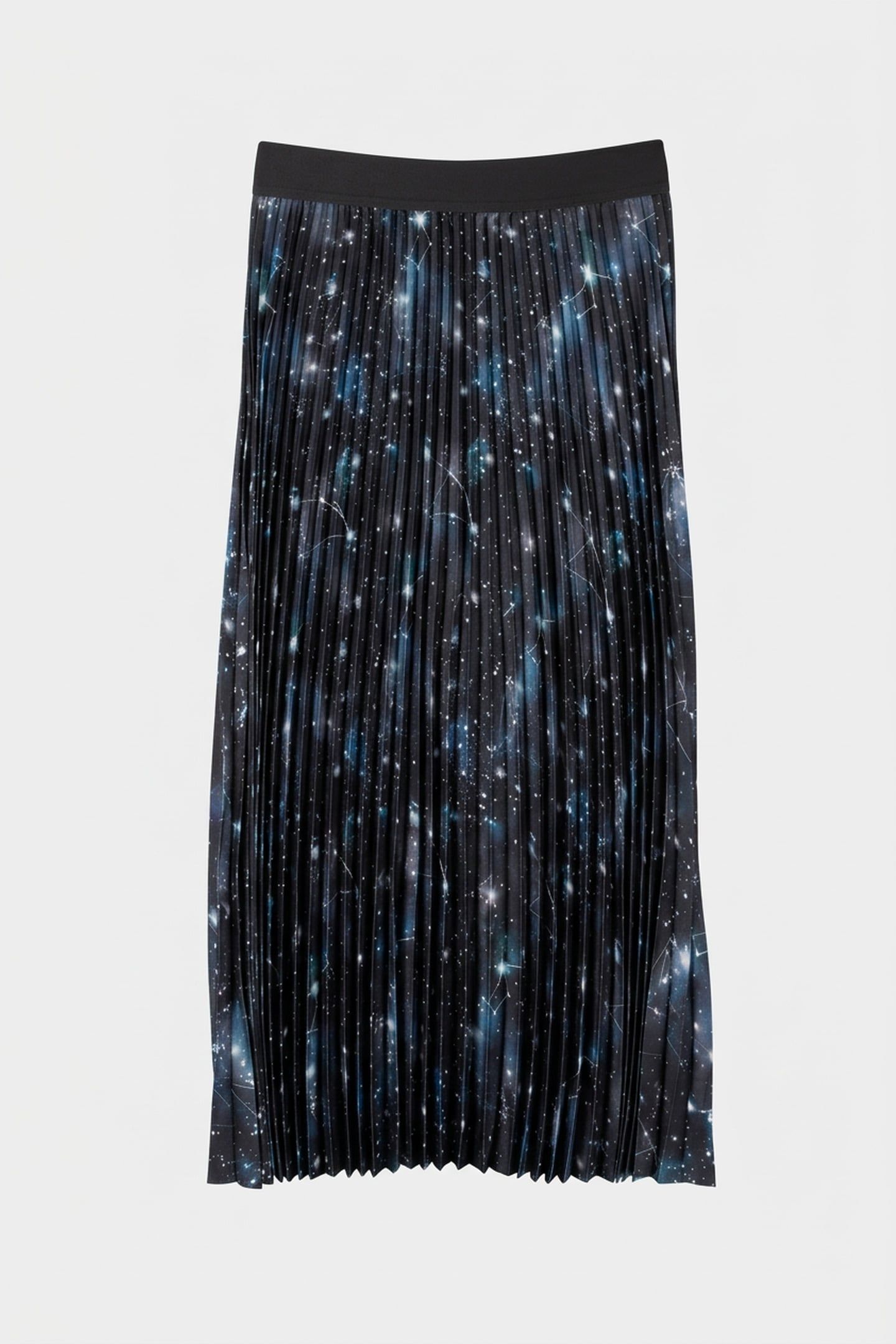COSMIC PRINT PLEATED SKIRT BLACK 3