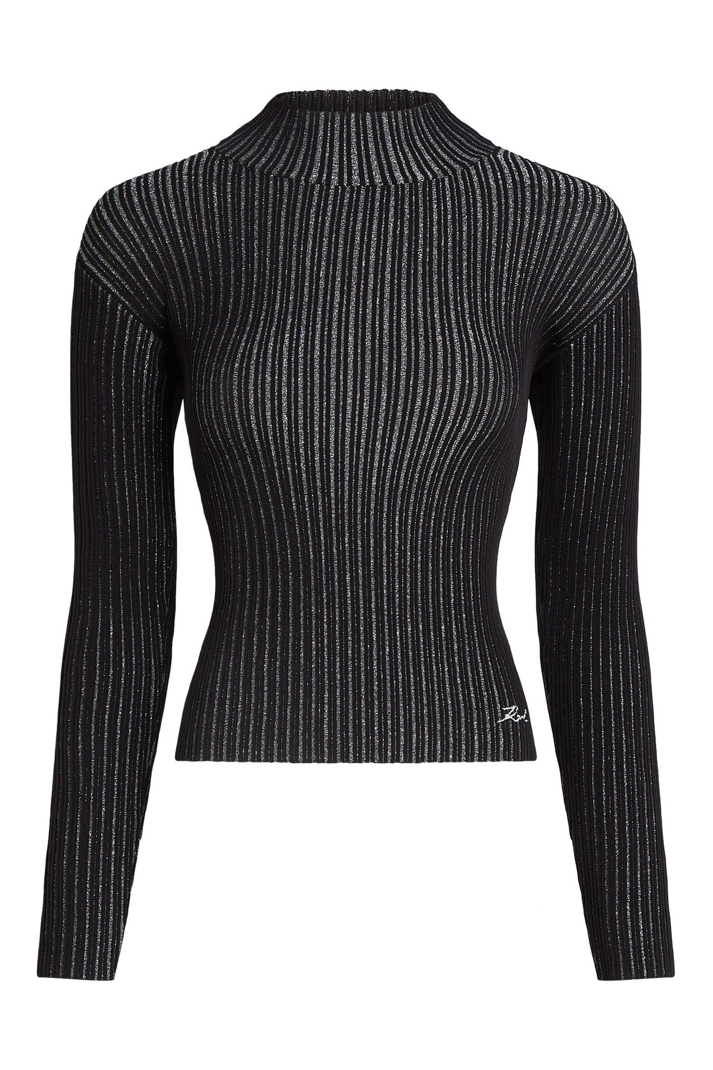 LUREX KNIT TOP BLACK/SILVER 5
