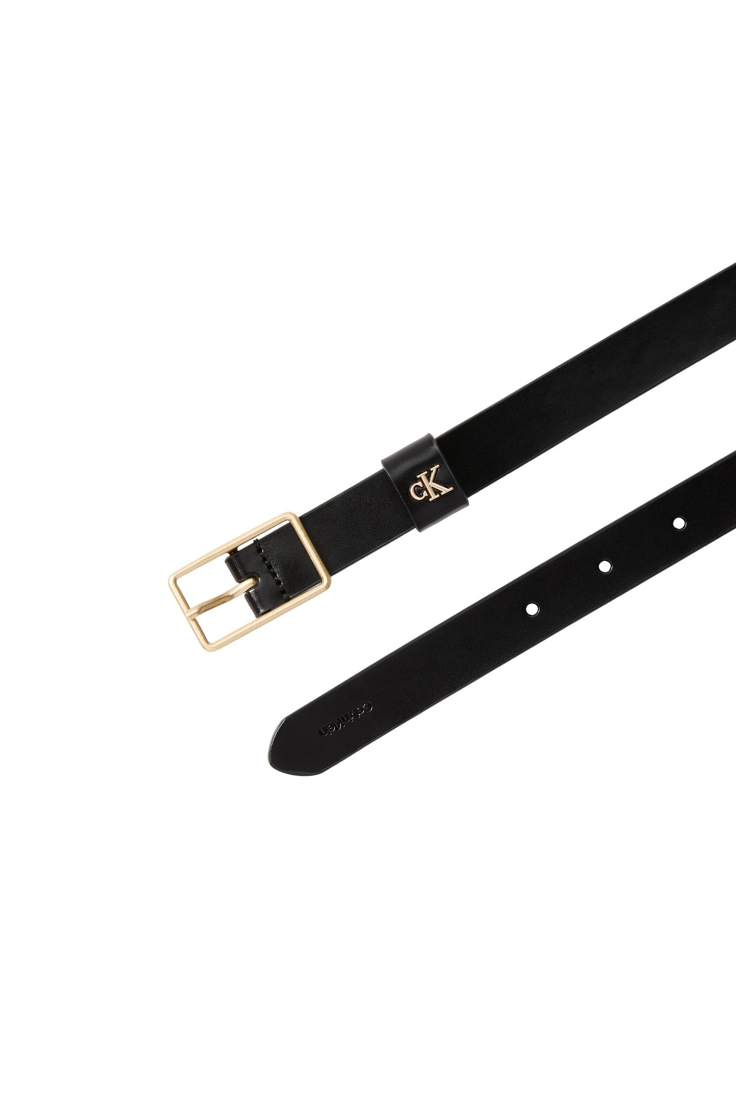 SQUARE BUCKLE CK LOOP BELT BLACK/ANTIQUE LIGHT GOLD 3