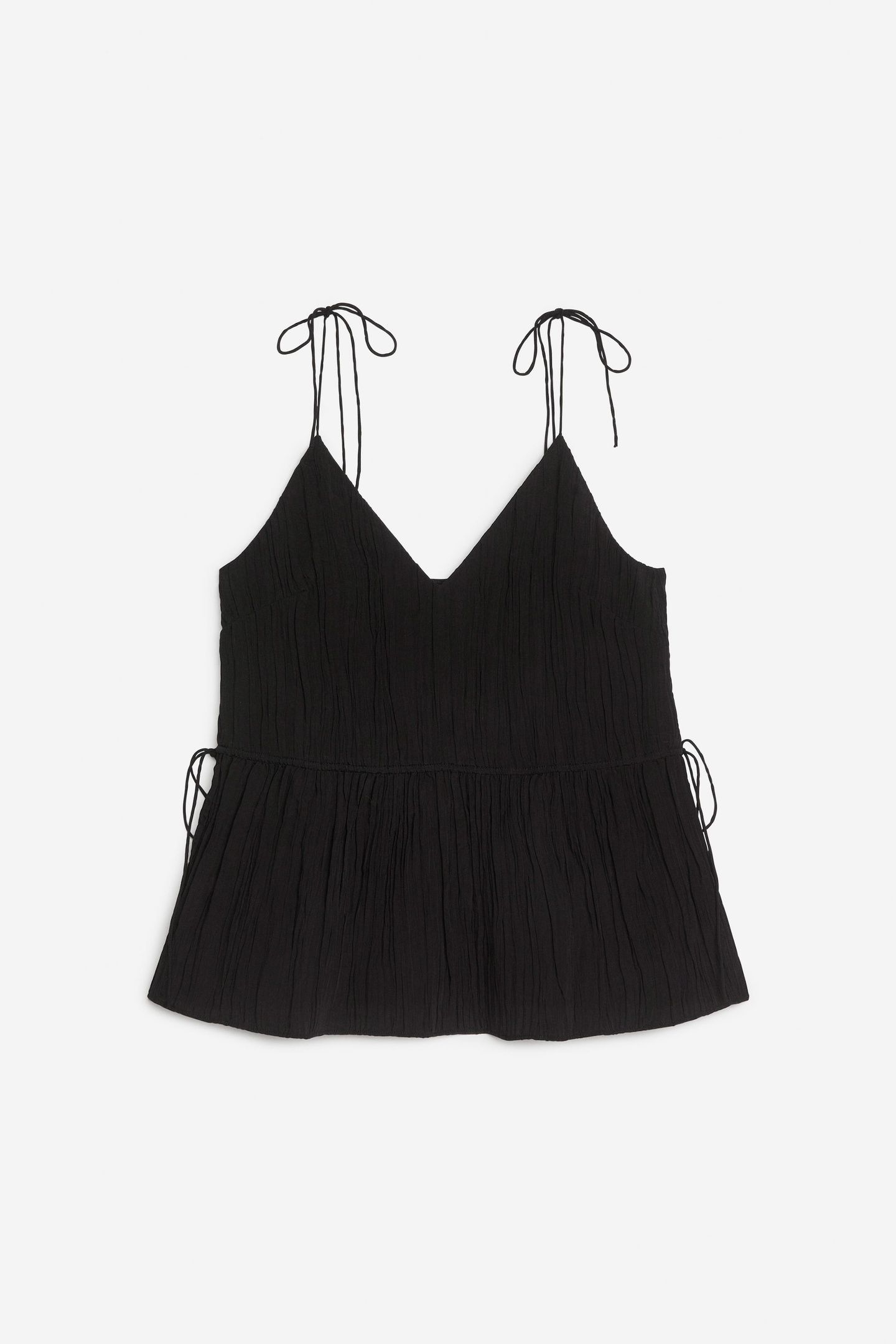 FIGLIA CRINKLE STRAP TOP BLACK 3
