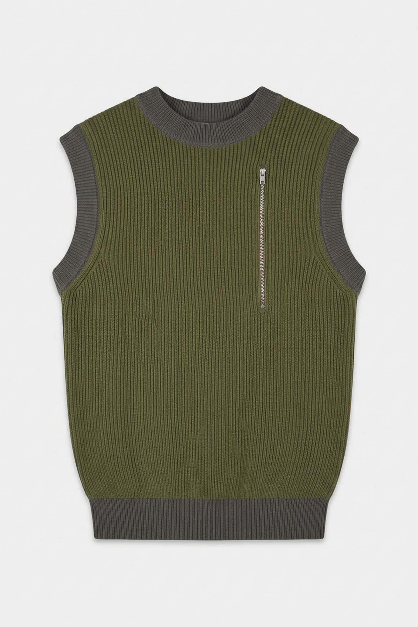 SLEEVELESS SHIRT WITH ZIP GREEN 3