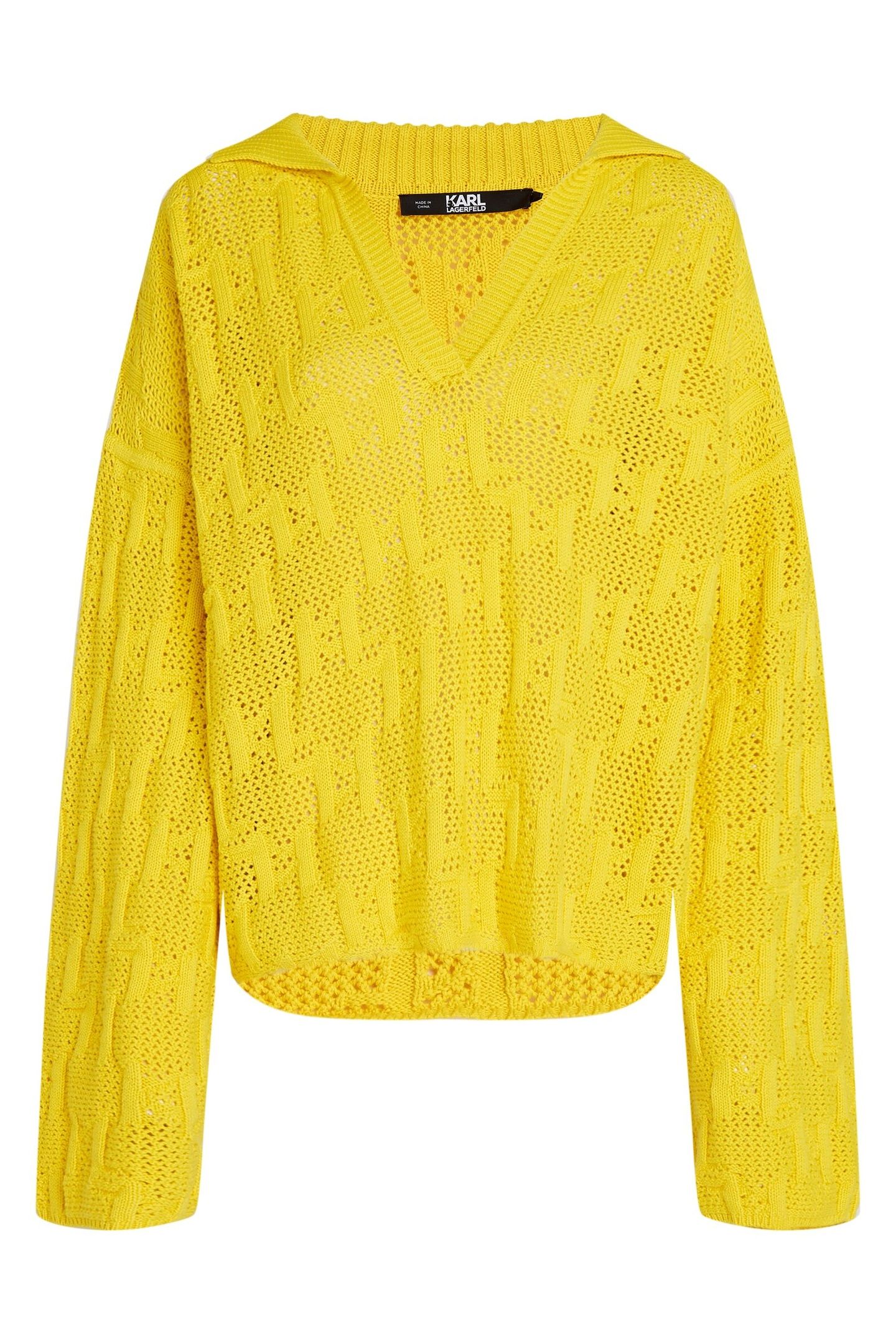 MONOGRAM KNIT LS SWEATER BLAZING YELLOW 4