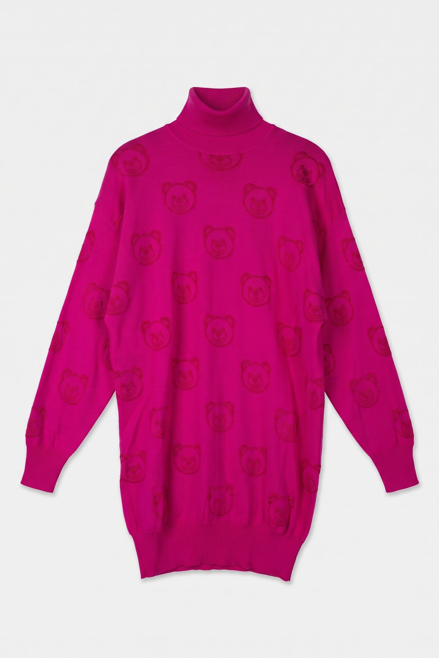 ALLOVER TEDDY BEAR WOOL DRESS PURPLE 3