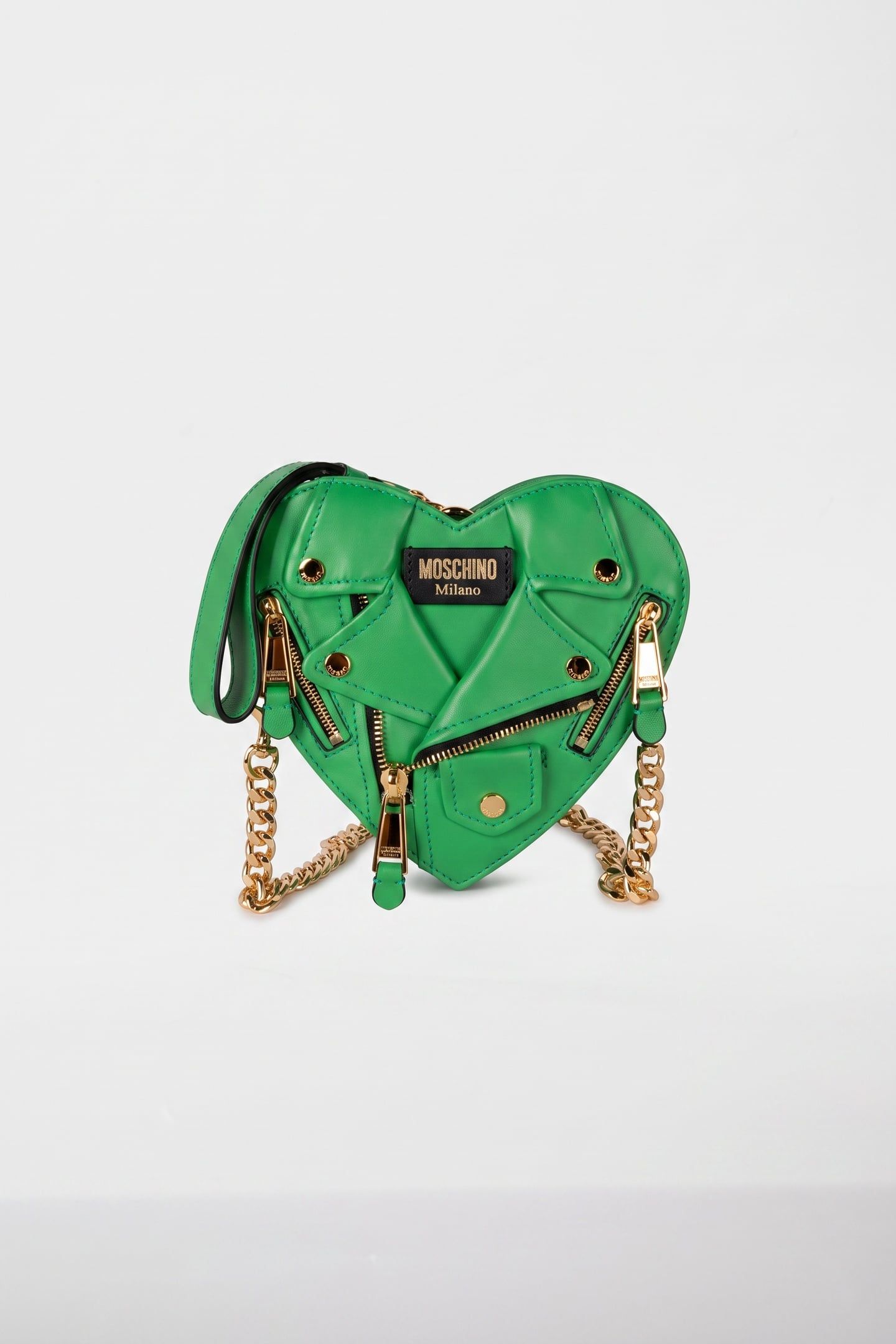 HEART BIKER BAG IN NAPPA LEATHER GREEN 2
