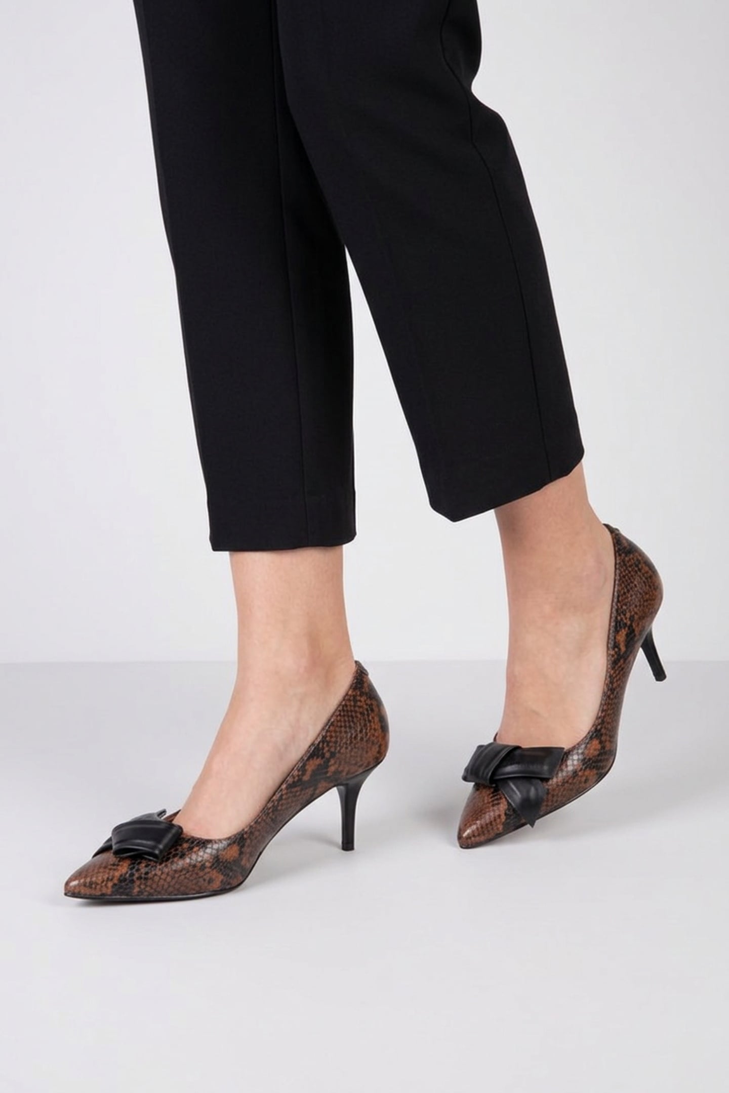 PYTHON PRINT CALFSKIN PUMPS BROWN 2