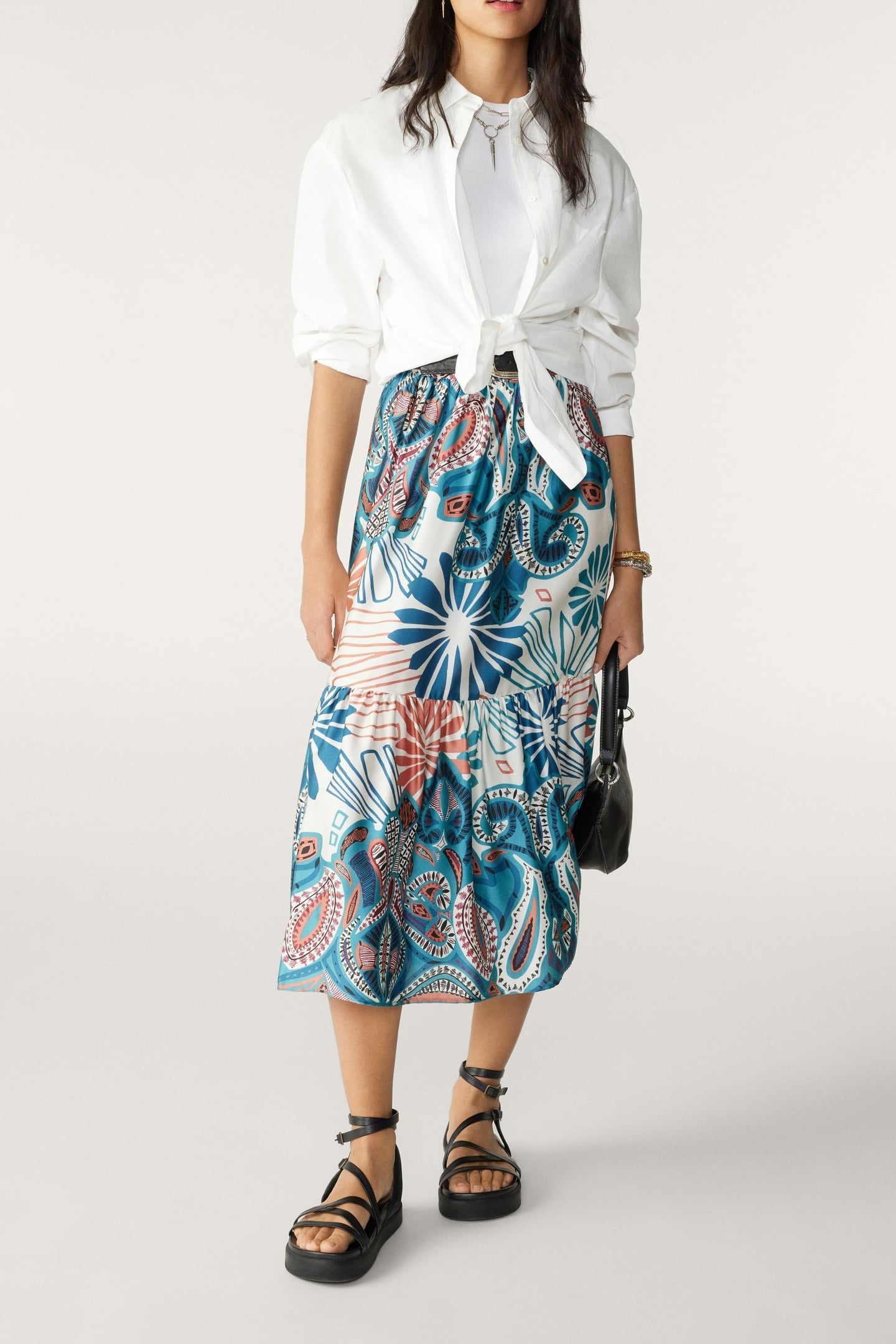 MID-LENGTH SKIRT TURQUOISE 6