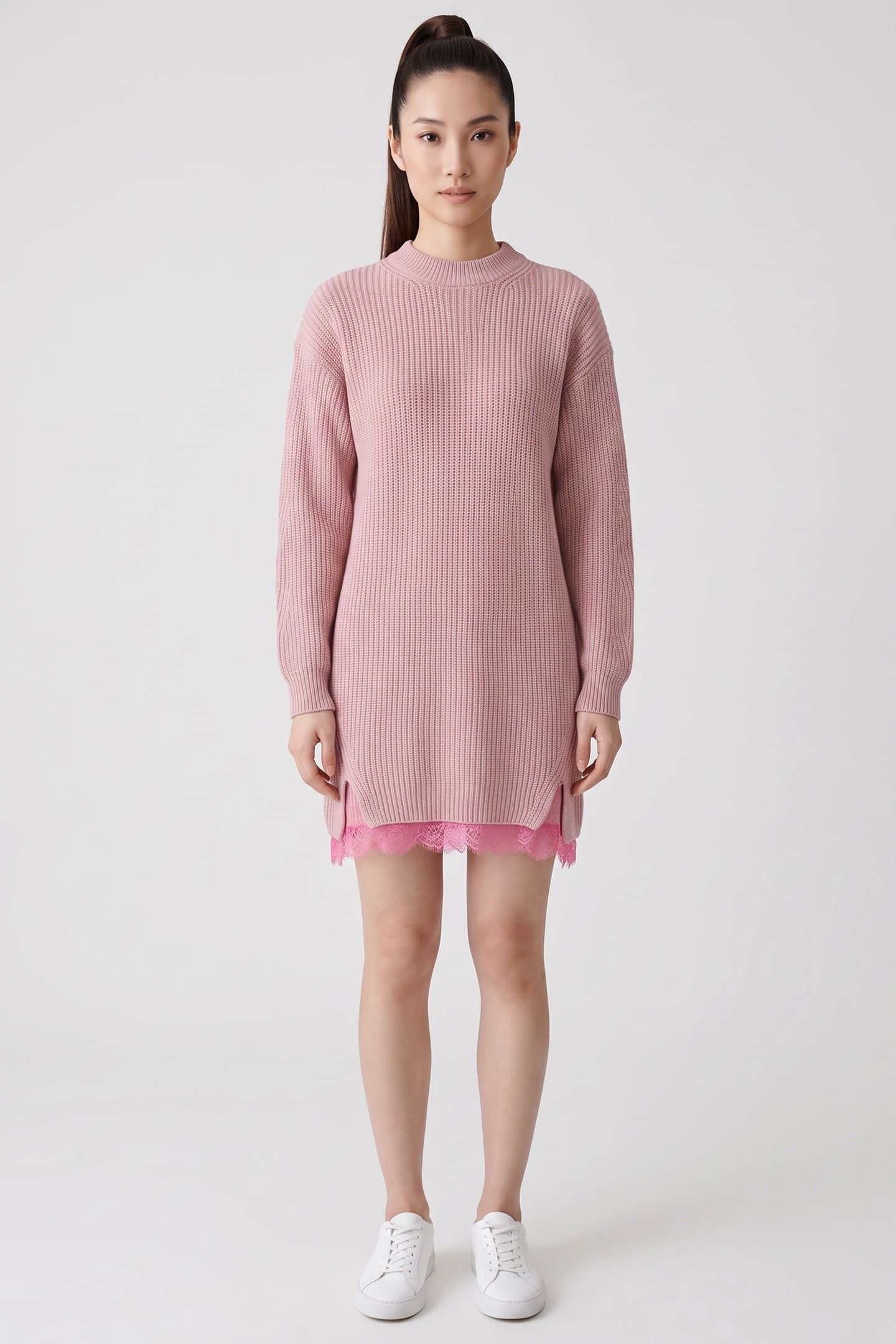 KNIT DRESS PINK 1