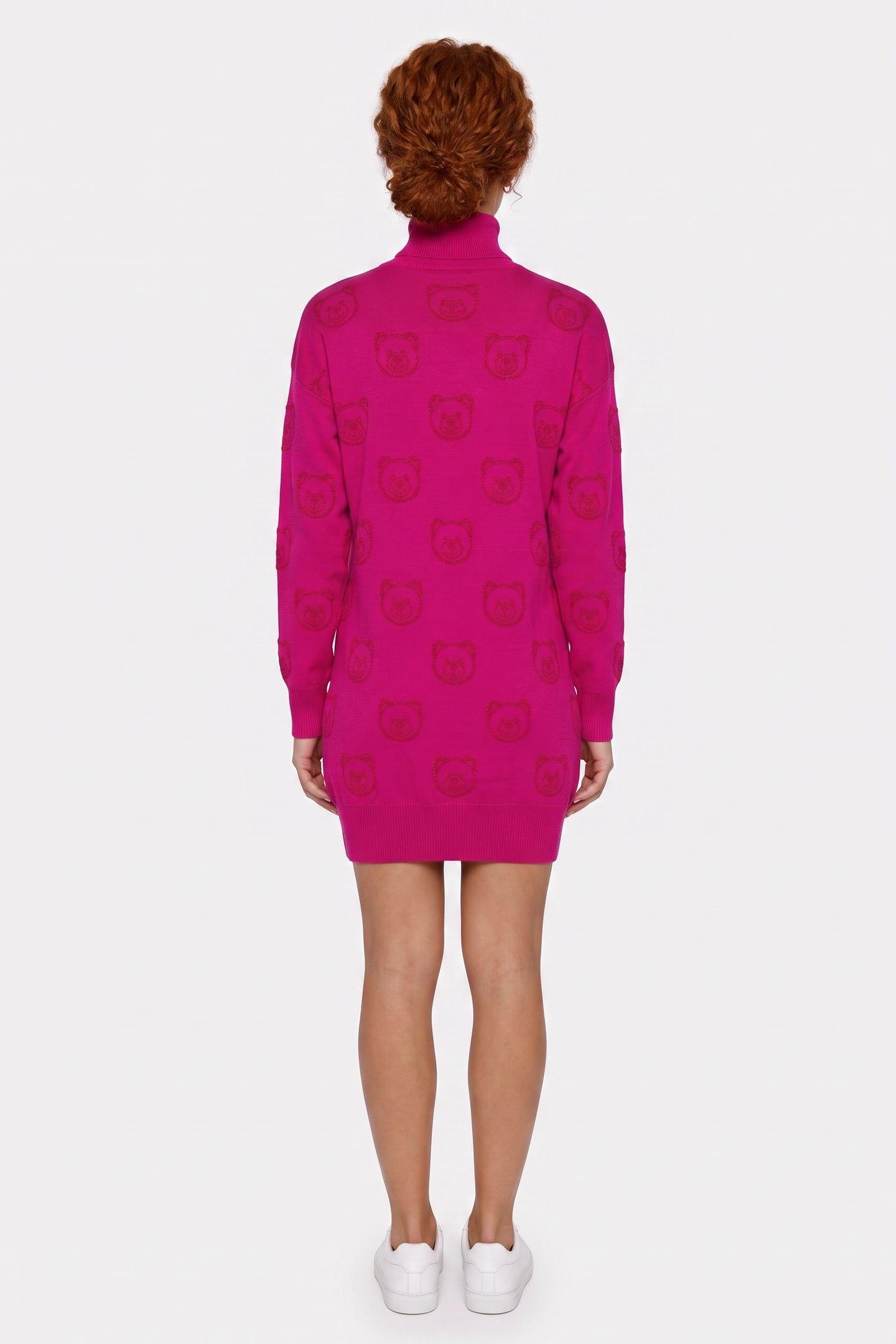 ALLOVER TEDDY BEAR WOOL DRESS PURPLE 2