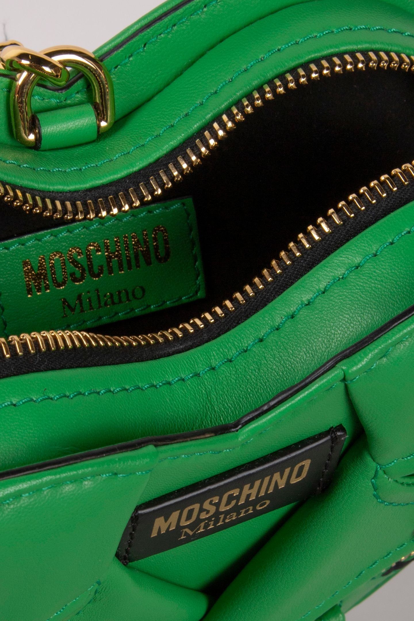 HEART BIKER BAG IN NAPPA LEATHER GREEN 5