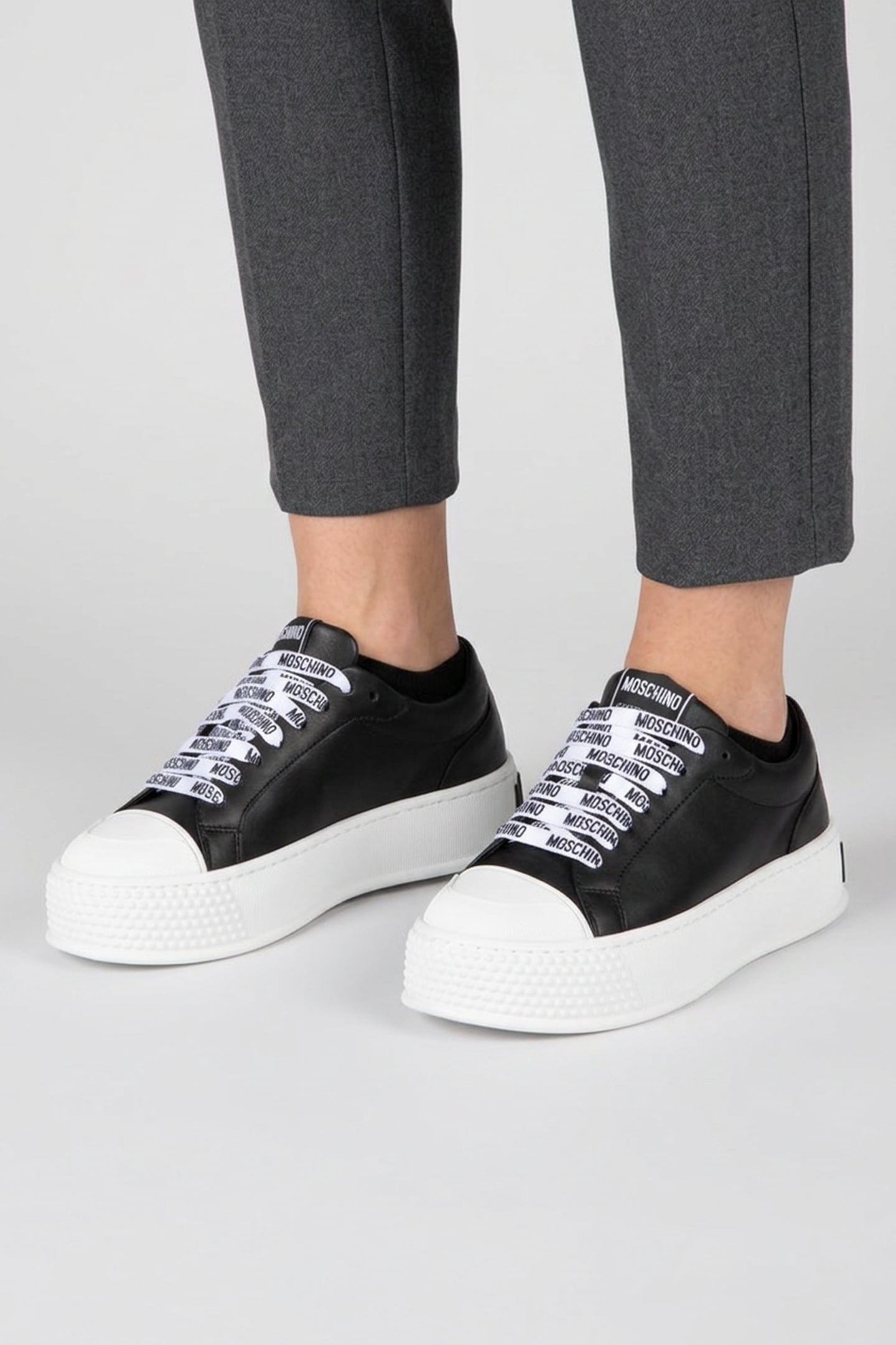 FAUX-LEATHER SNEAKERS BLACK 3