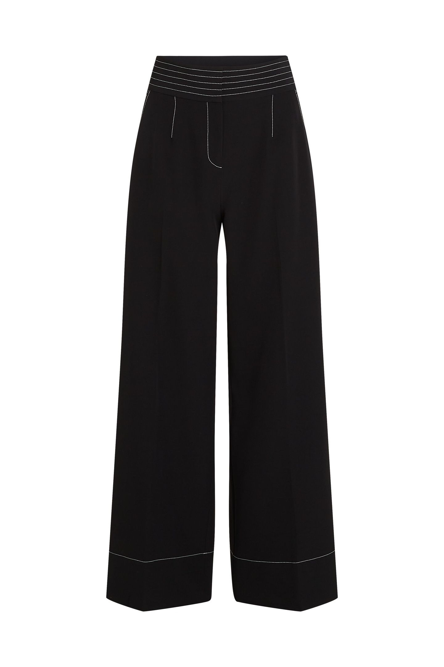 CONTRAST STITCH PANTS BLACK 5