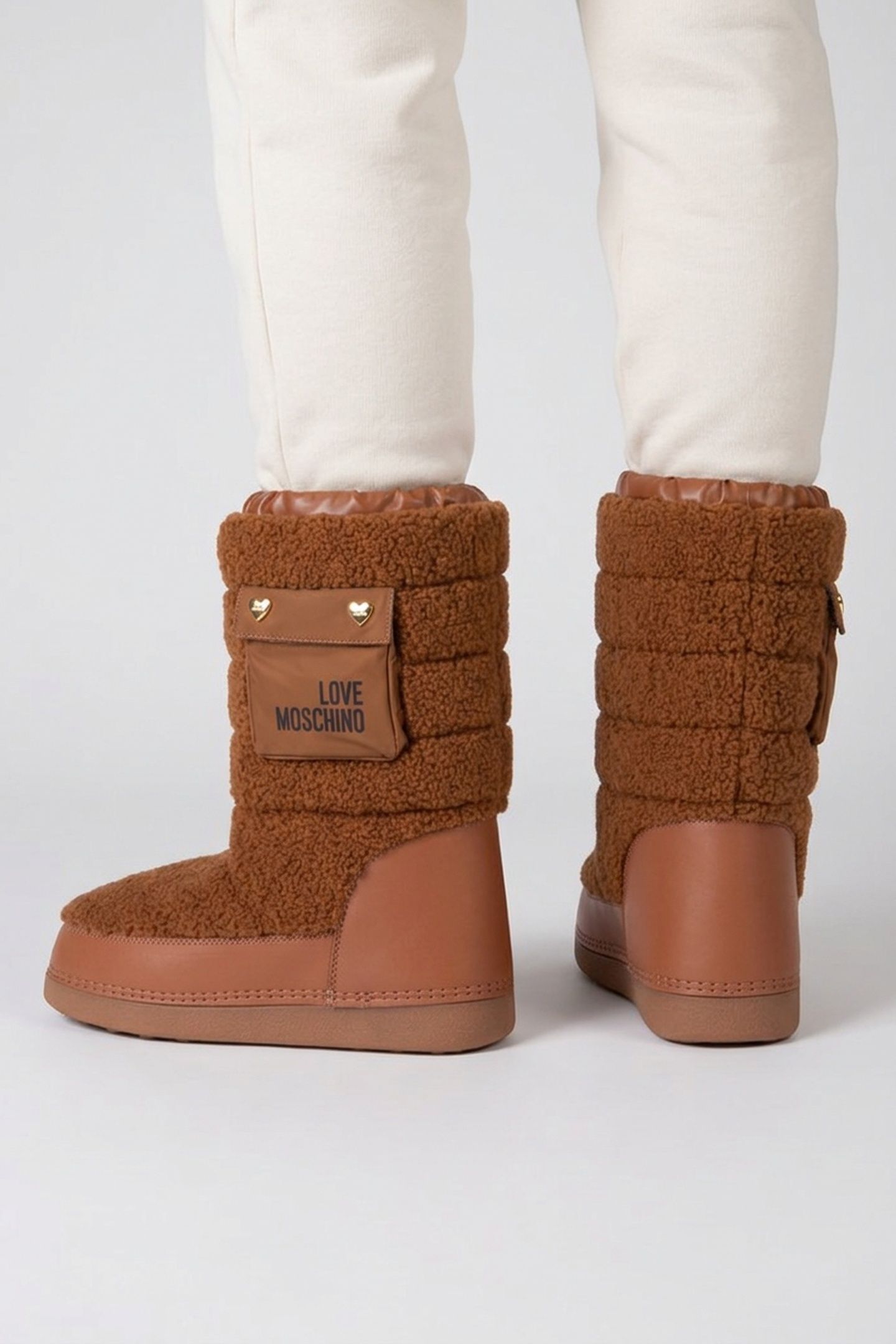 SNOW BOOTS IN SOFT QUILTED FABRIC RED 3