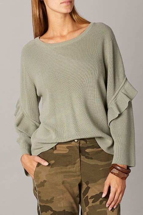 BOATNECK SWT LS RUCHE DETAILS GREEN 5