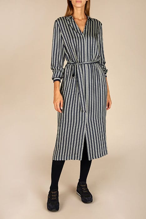 DRESS LS POLOCOLLAR + BELT BLUE 4