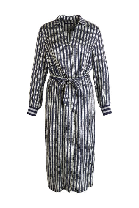 DRESS LS POLOCOLLAR + BELT BLUE 1