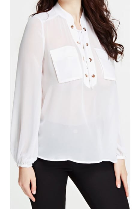 MARCIANO BY GUESS AARON BLOUSE RO TRUE WHITE A000 1