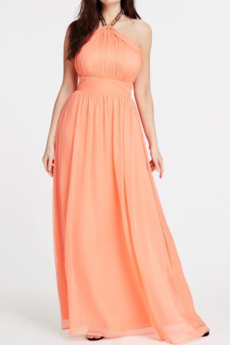 MARCIANO BY GUESS SMITTEN GOWN PEACH FLOWER 1