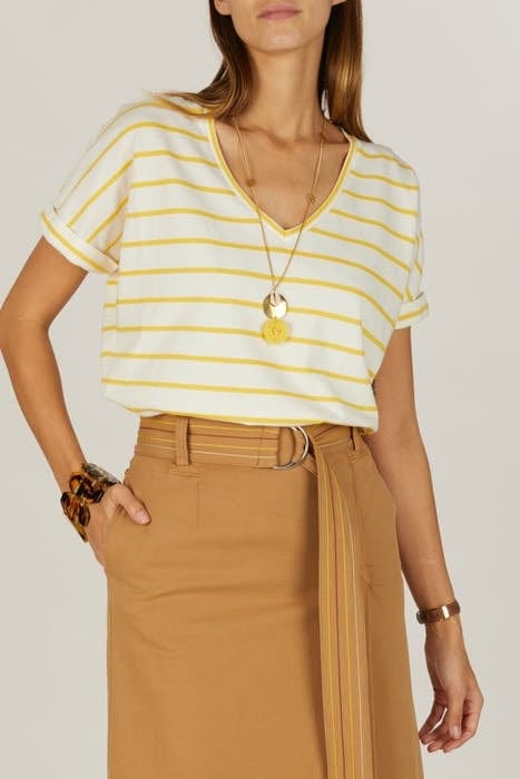 V-NECK FANCY TEE SS GMT DYE YELLOW 5