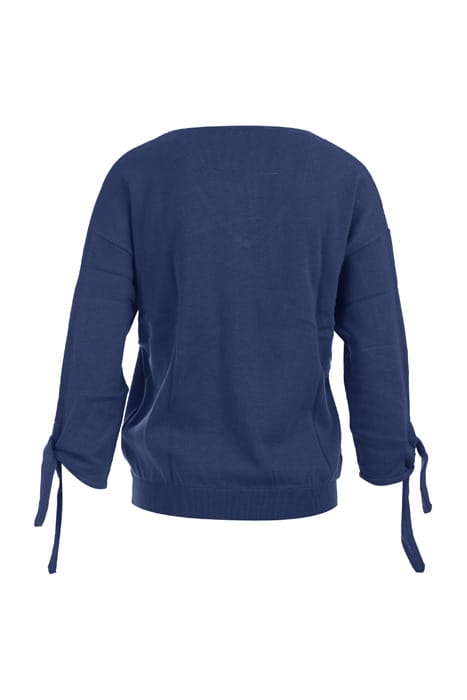 VNECK SWT KNOTTED CUFF BLUE 2