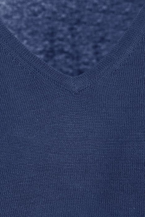VNECK SWT KNOTTED CUFF BLUE 3