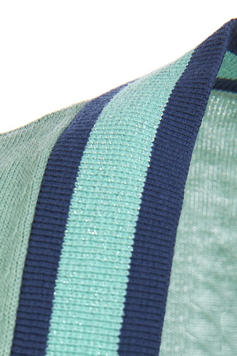 LONG CARDIGAN LS TRICOLOR STR GREEN 3