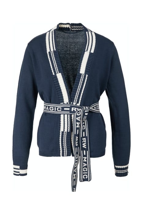 CARDIGAN WITH FANCY BELT BLUE 1