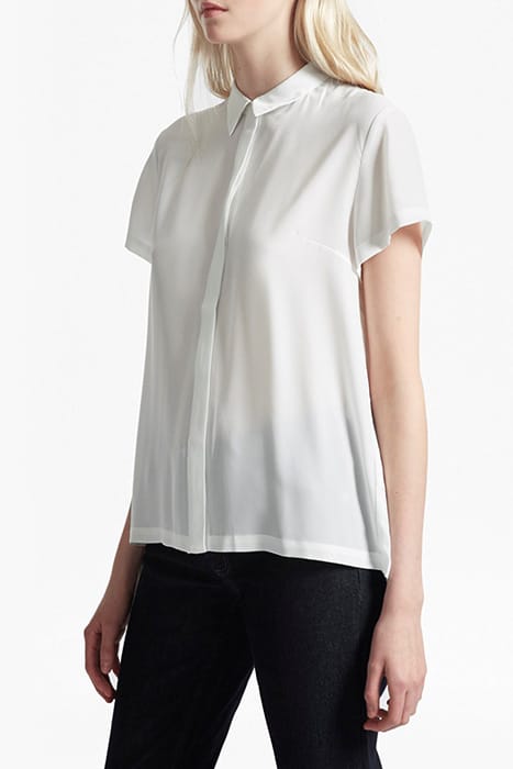 CLASSIC CREPE PLEATED BACK SHIRT SUMMER WHITE 1