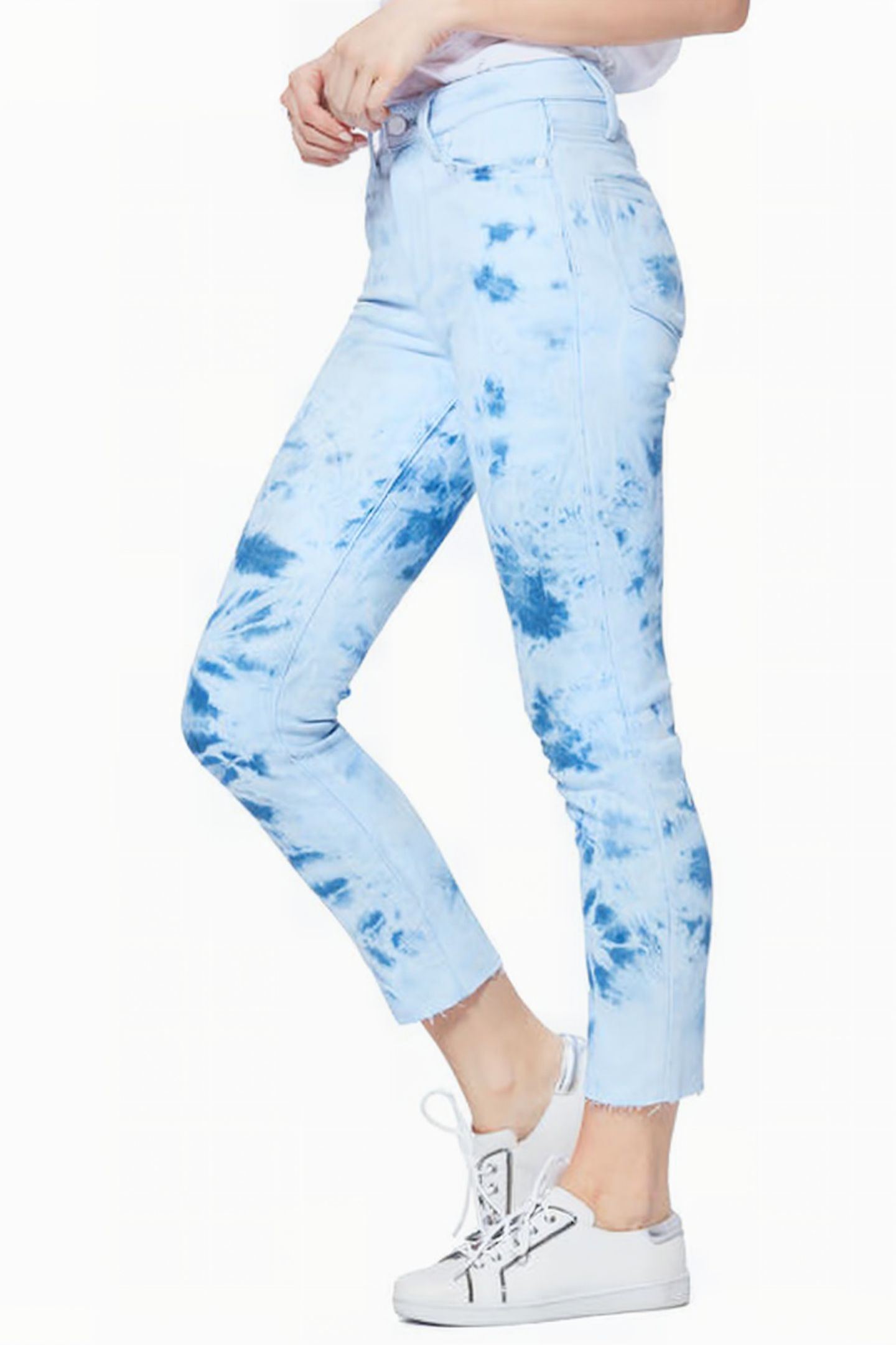 HOXTON SLIM CROP RAW HEM INDIGO TIE DYE 2