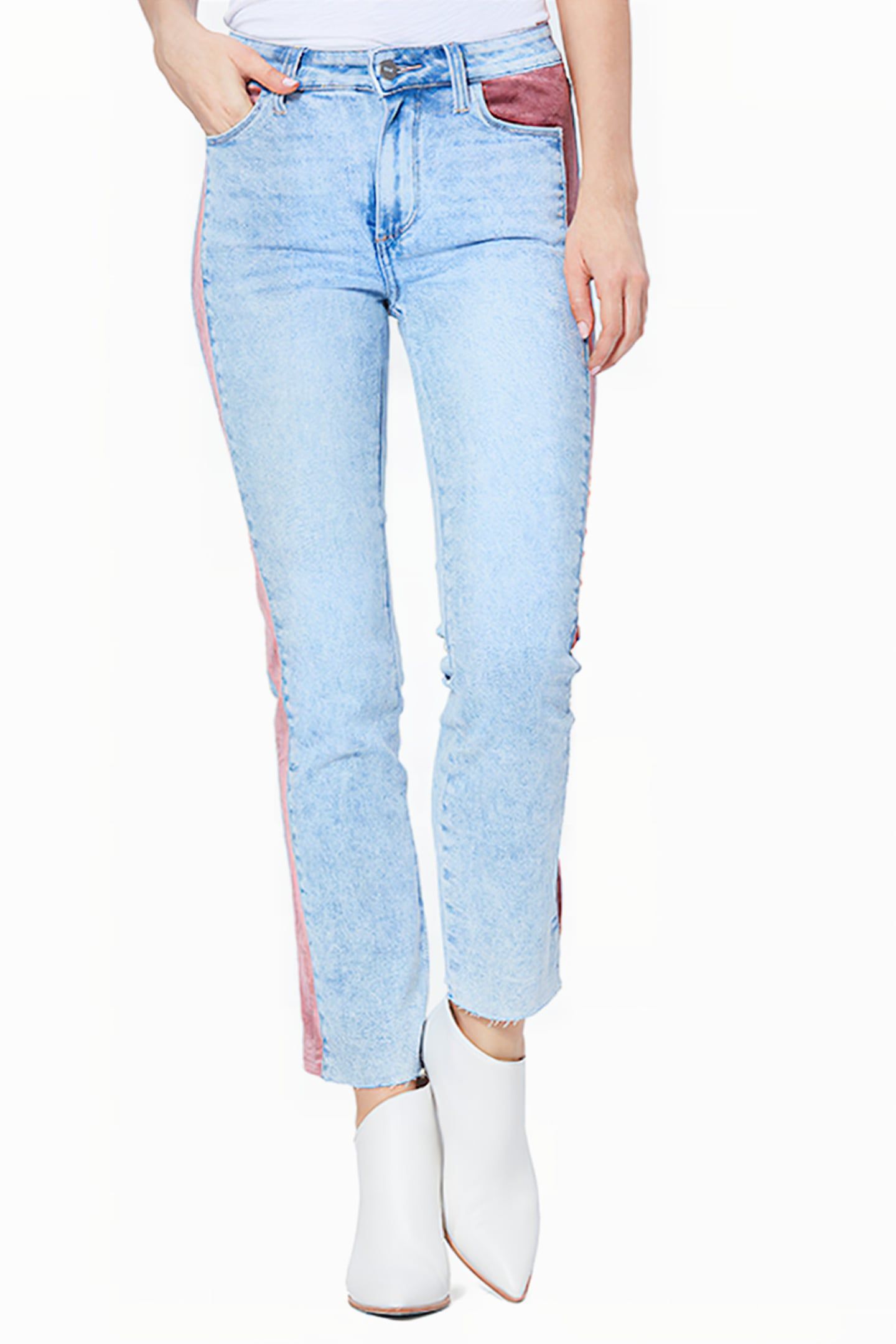 CINDY RAW HEM INDIGO VELVET ROSE 1