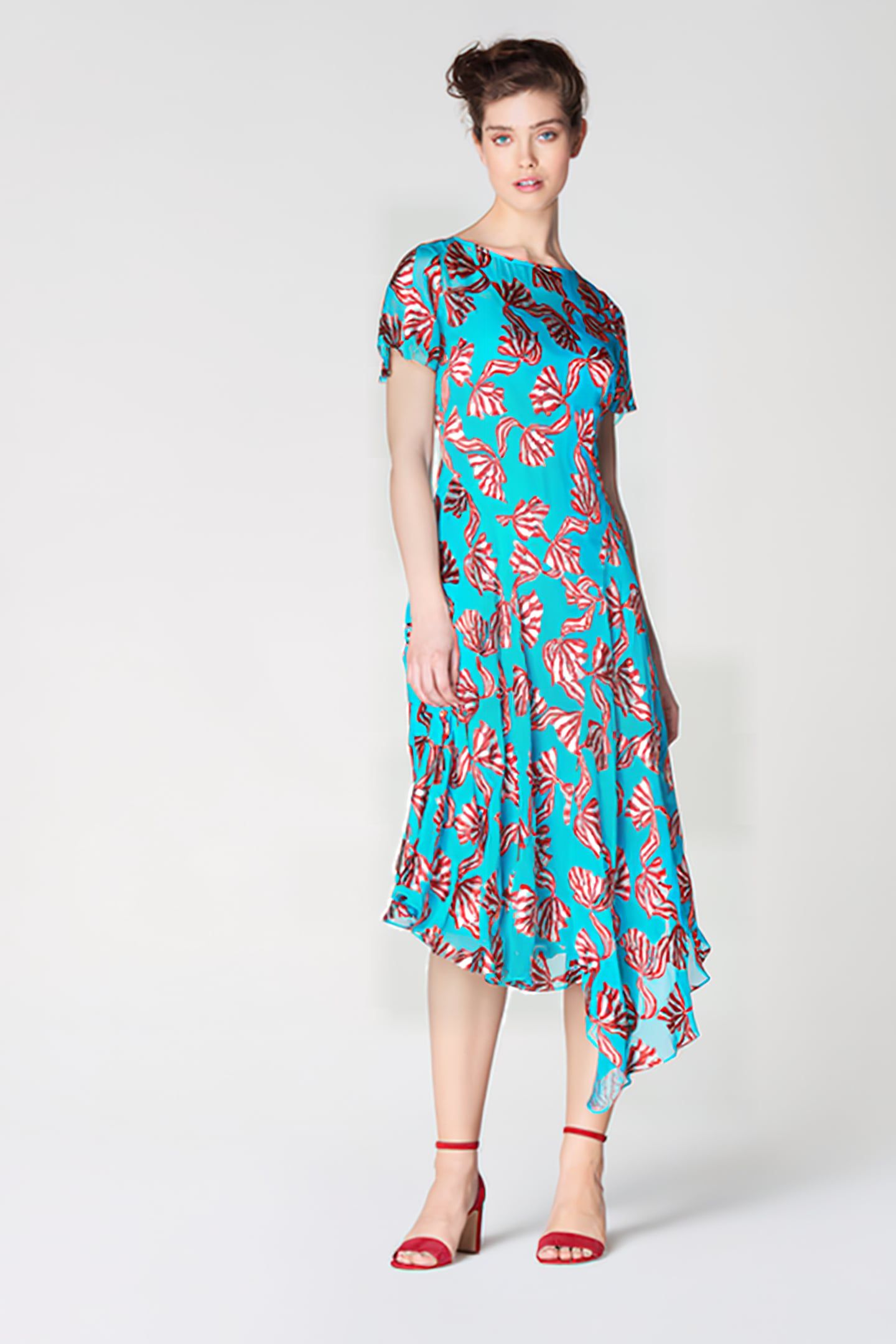 PORTER MIDI DRESS TEAL 1