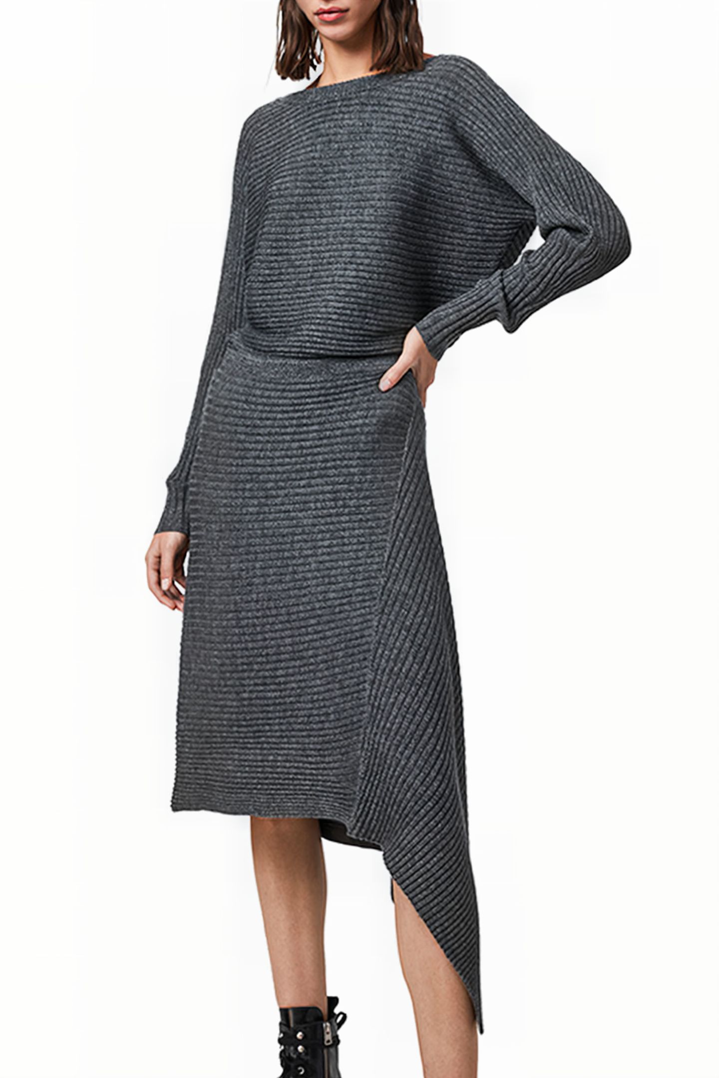 EVA METAL DRESS CHARCOAL GREY 1