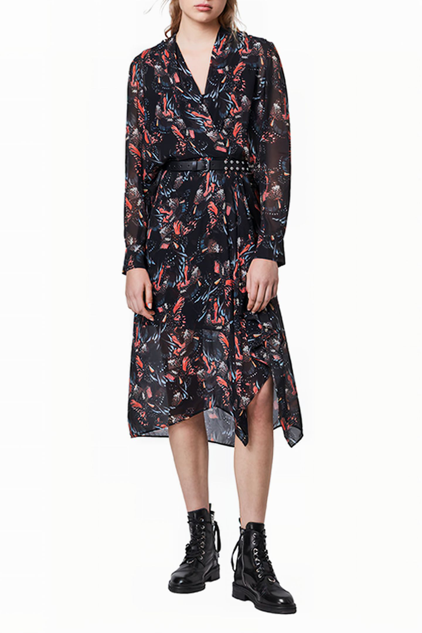 VALERO FLUTTER DRESS BLACK 3