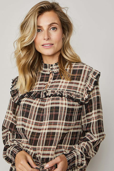DRESS CRINKLE CHECK BLACK 5